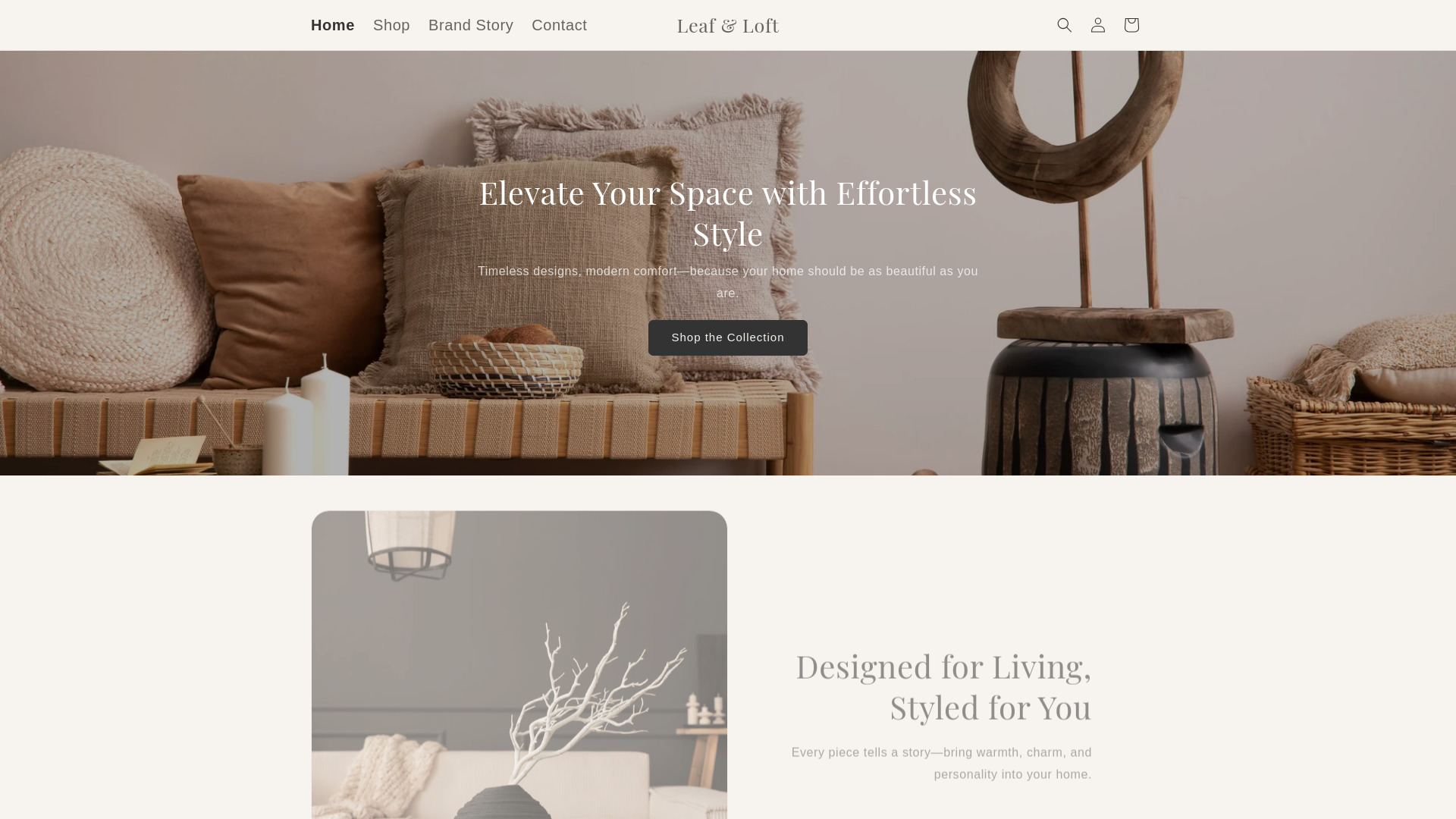 website screenshot of https://leafloftshop.com