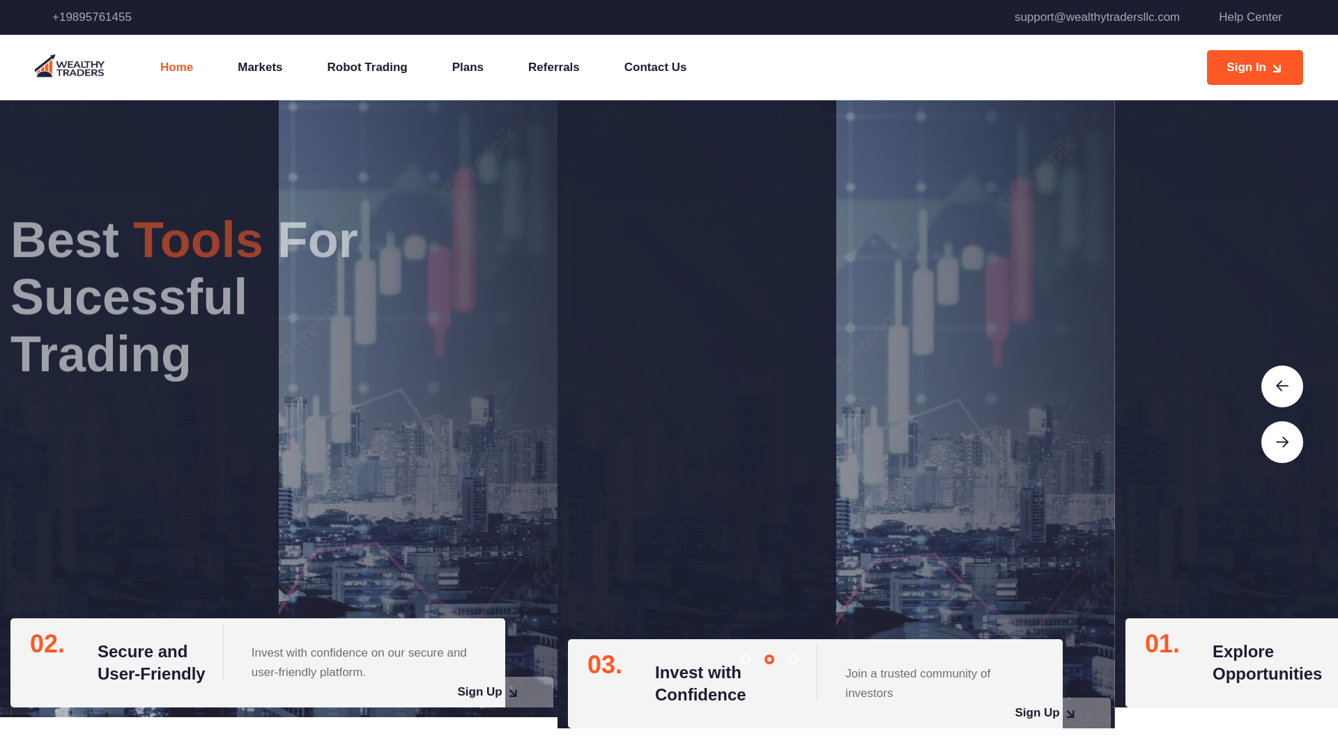 website screenshot of https://wealthytradersllc.com/