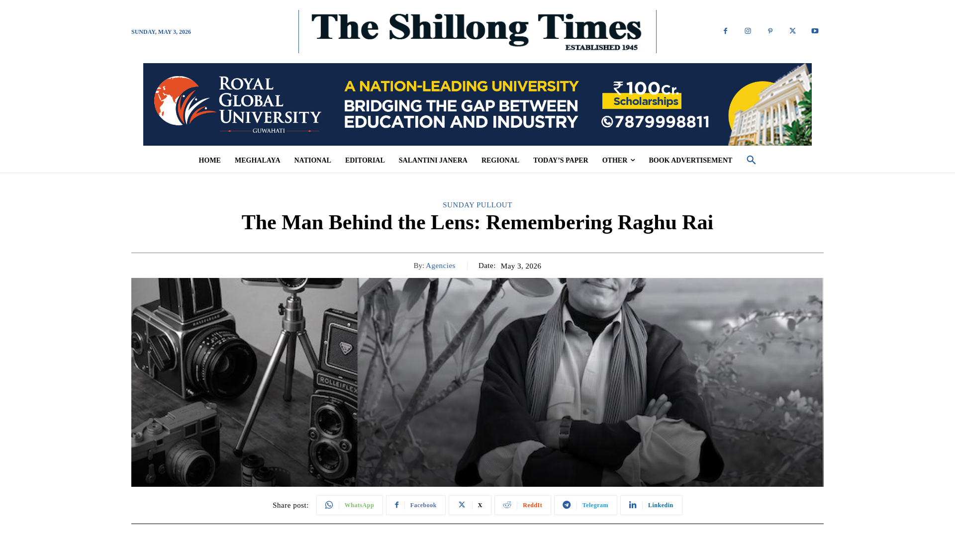 website screenshot of https://theshillongtimes.com/2026/05/03/the-man-behind-the-lens-remembering-raghu-rai/