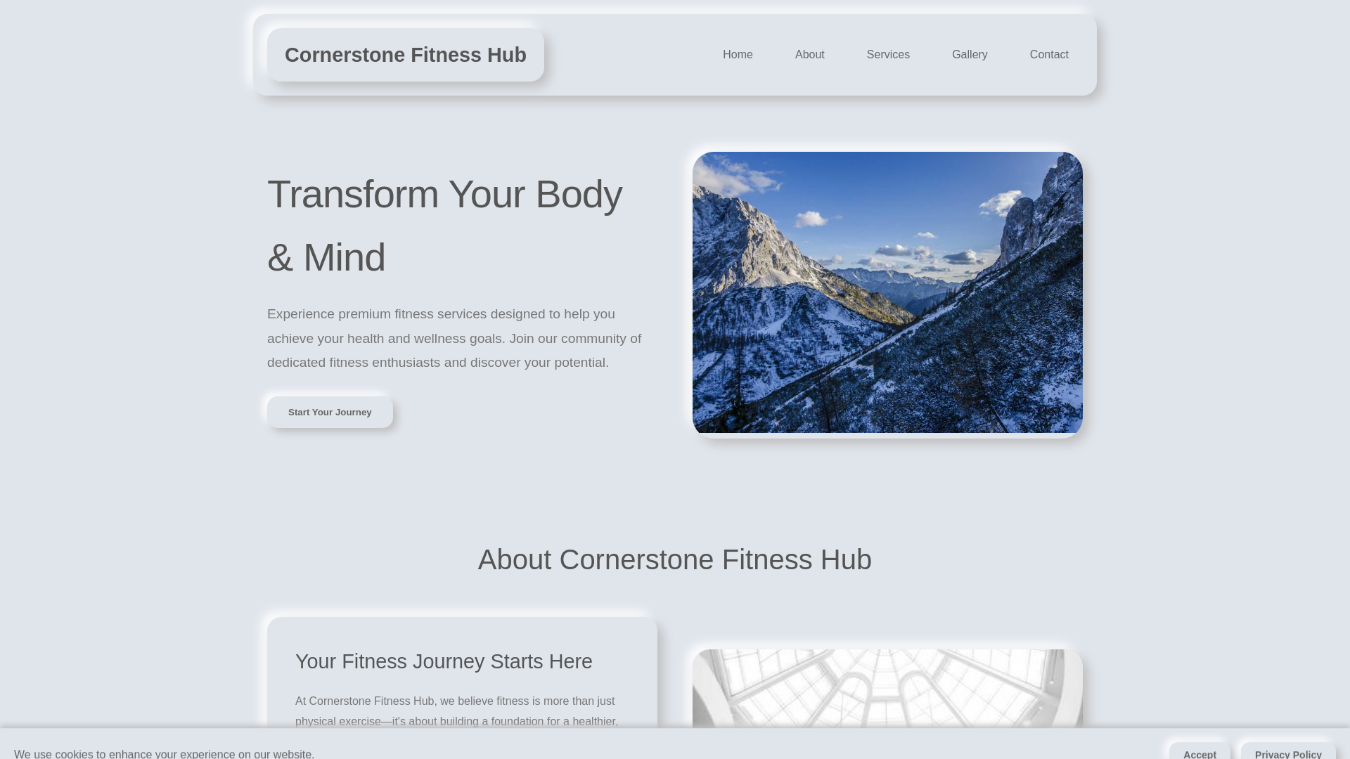 website screenshot of https://cornerstonefitnesshub.digital