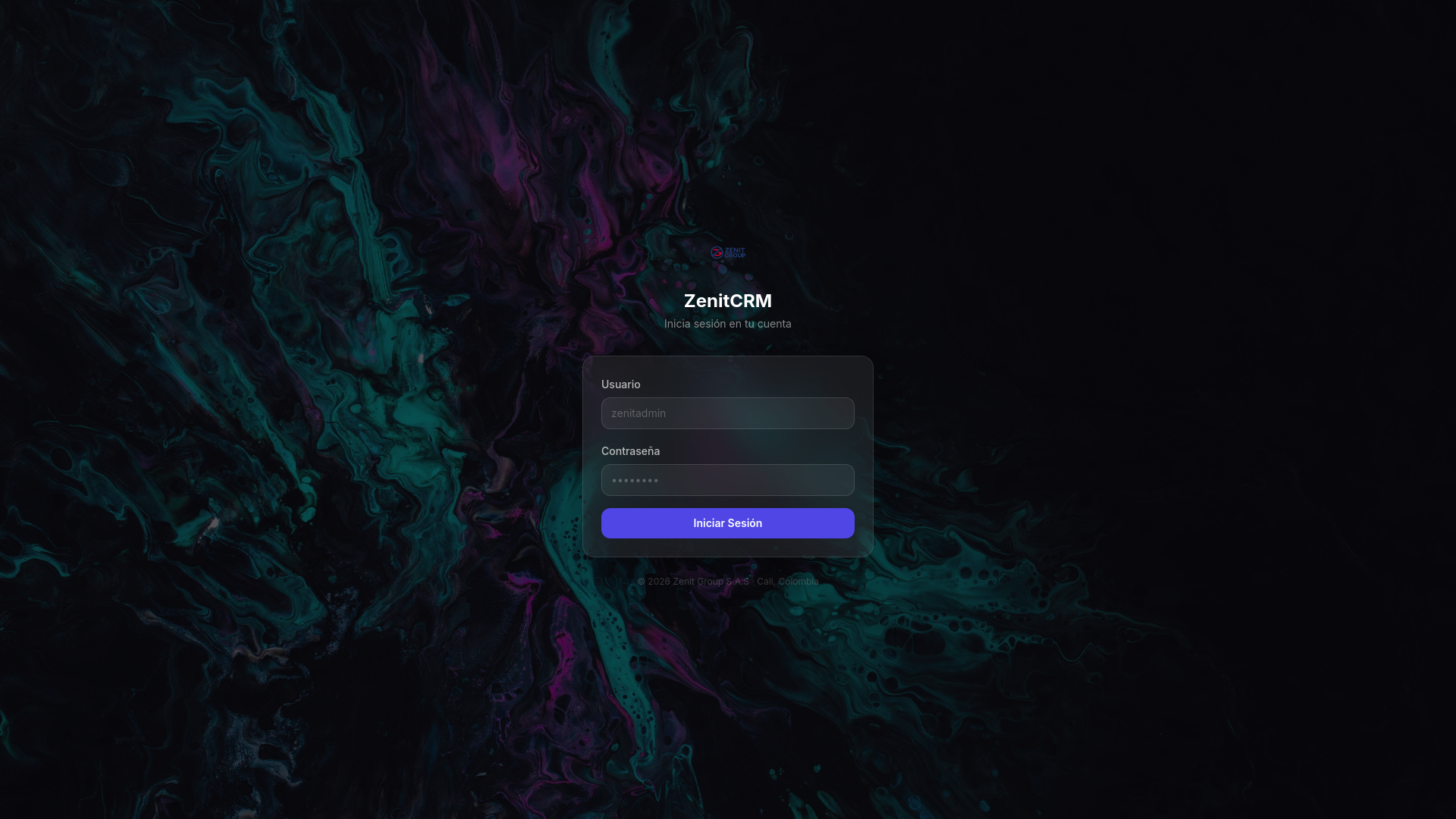 website screenshot of https://zenit-crm.com/