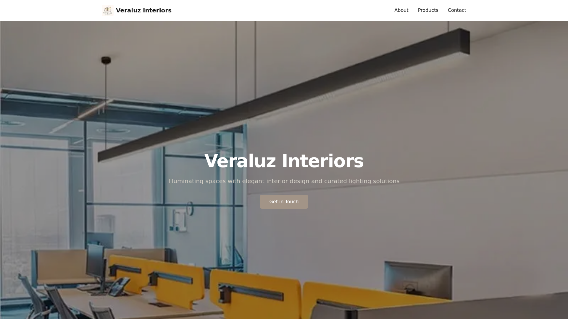 website screenshot of https://veraluzinteriors.com