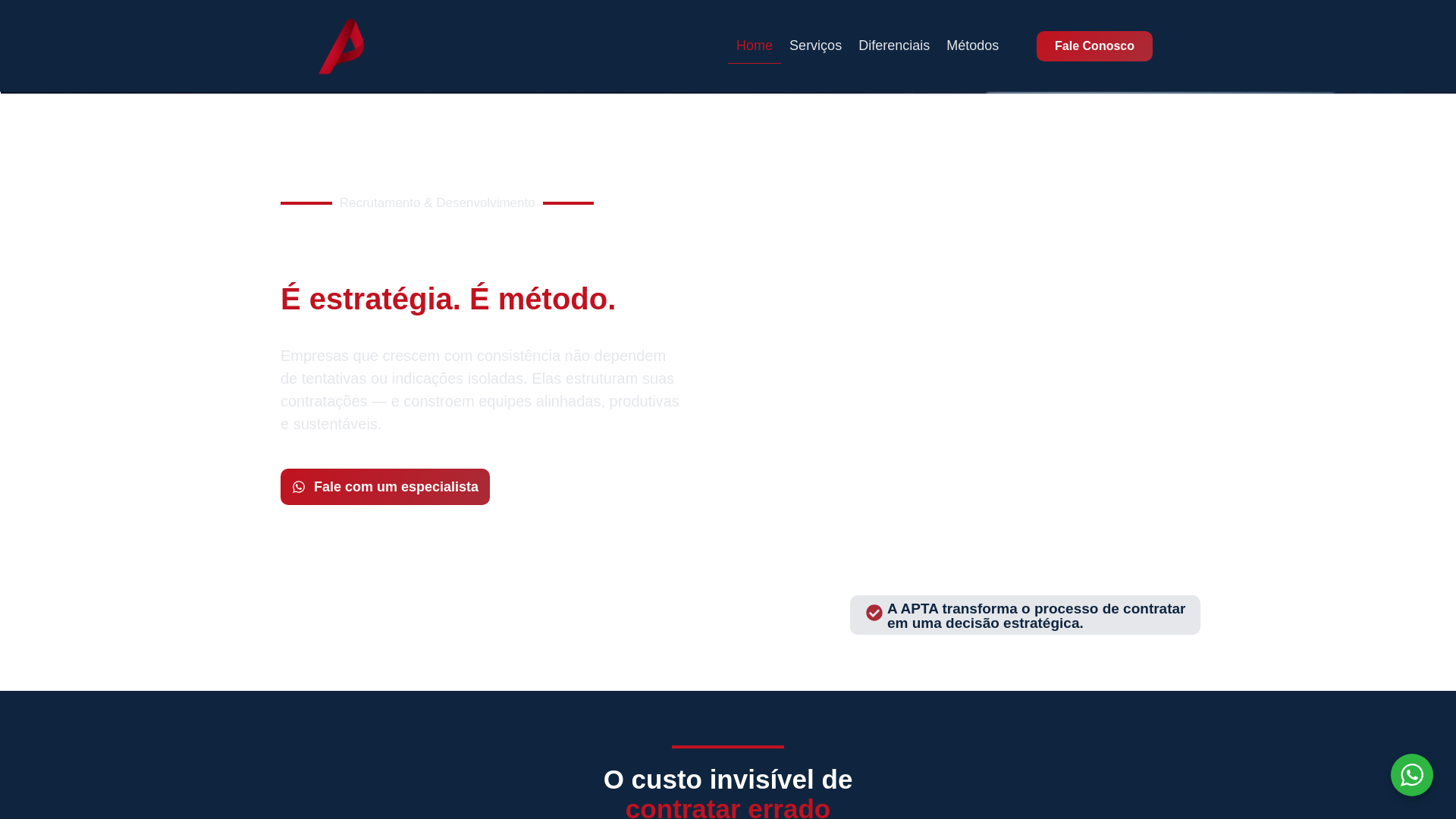 website screenshot of https://aptapro.com.br/