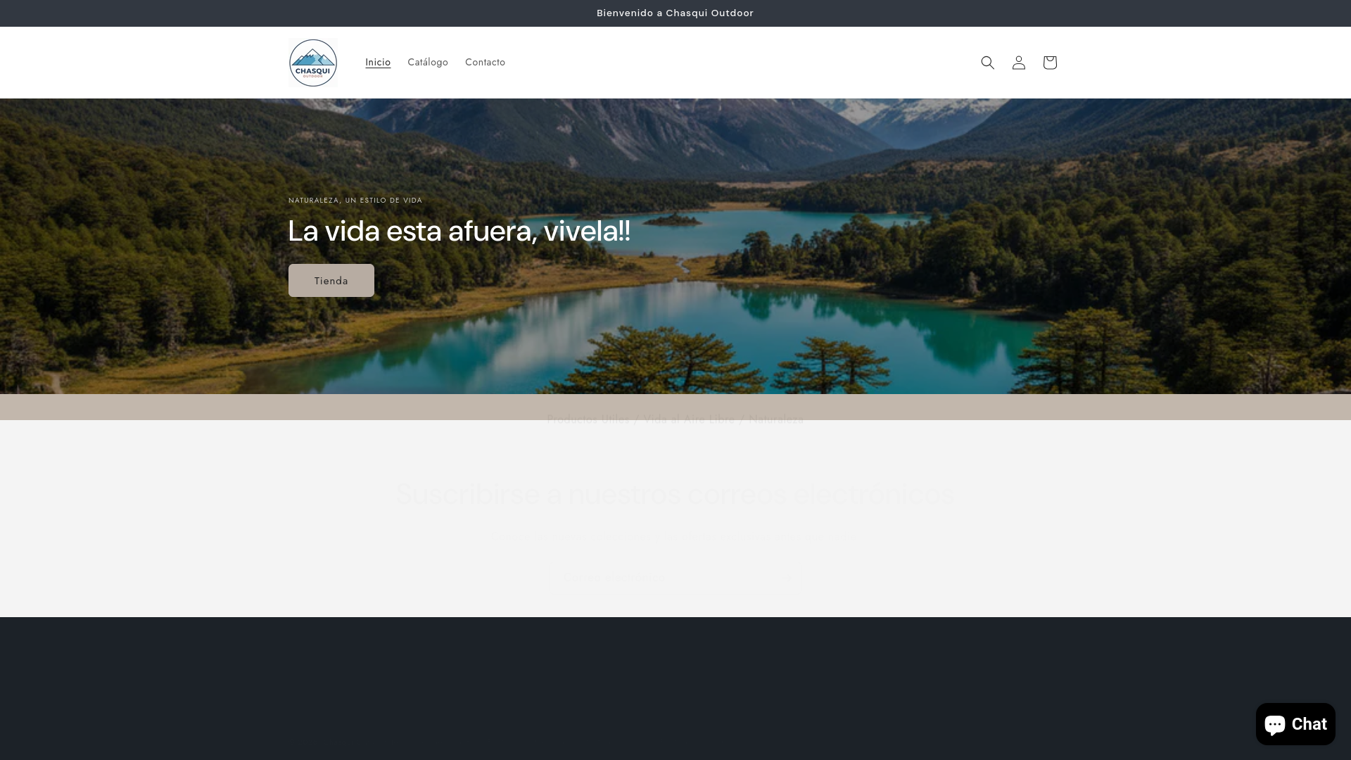 website screenshot of https://chasquioutdoor.com/