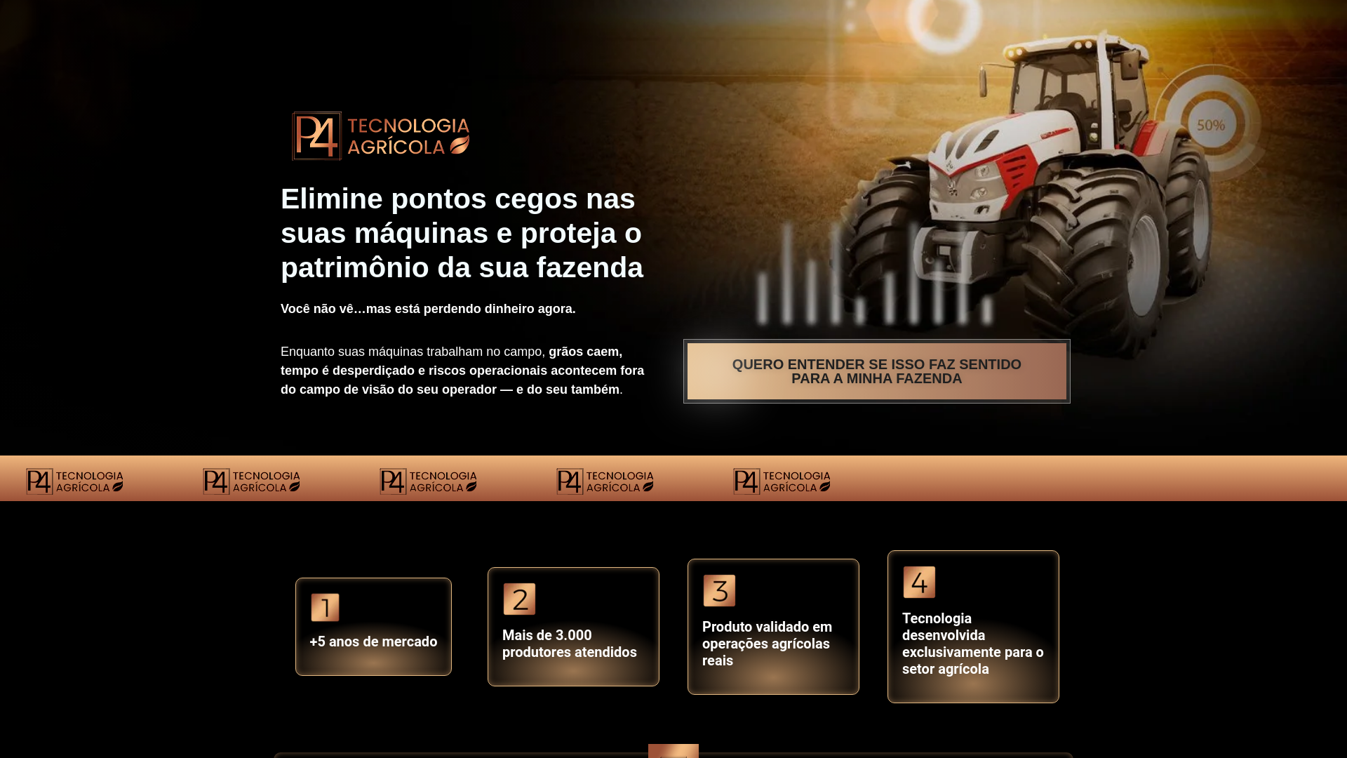 website screenshot of https://p4tecnologiaagricola.com/