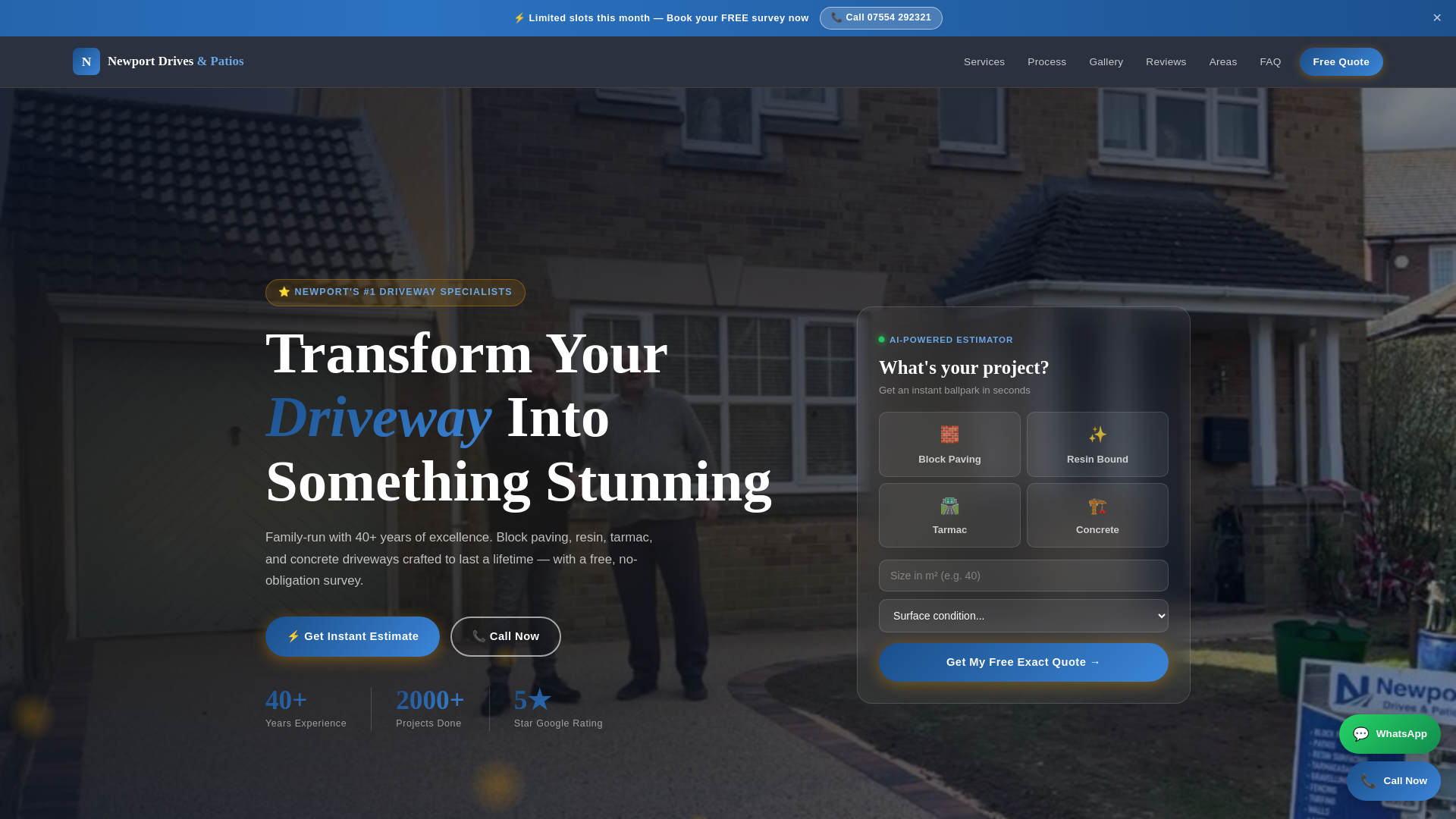 website screenshot of https://newport-drives.pages.dev/