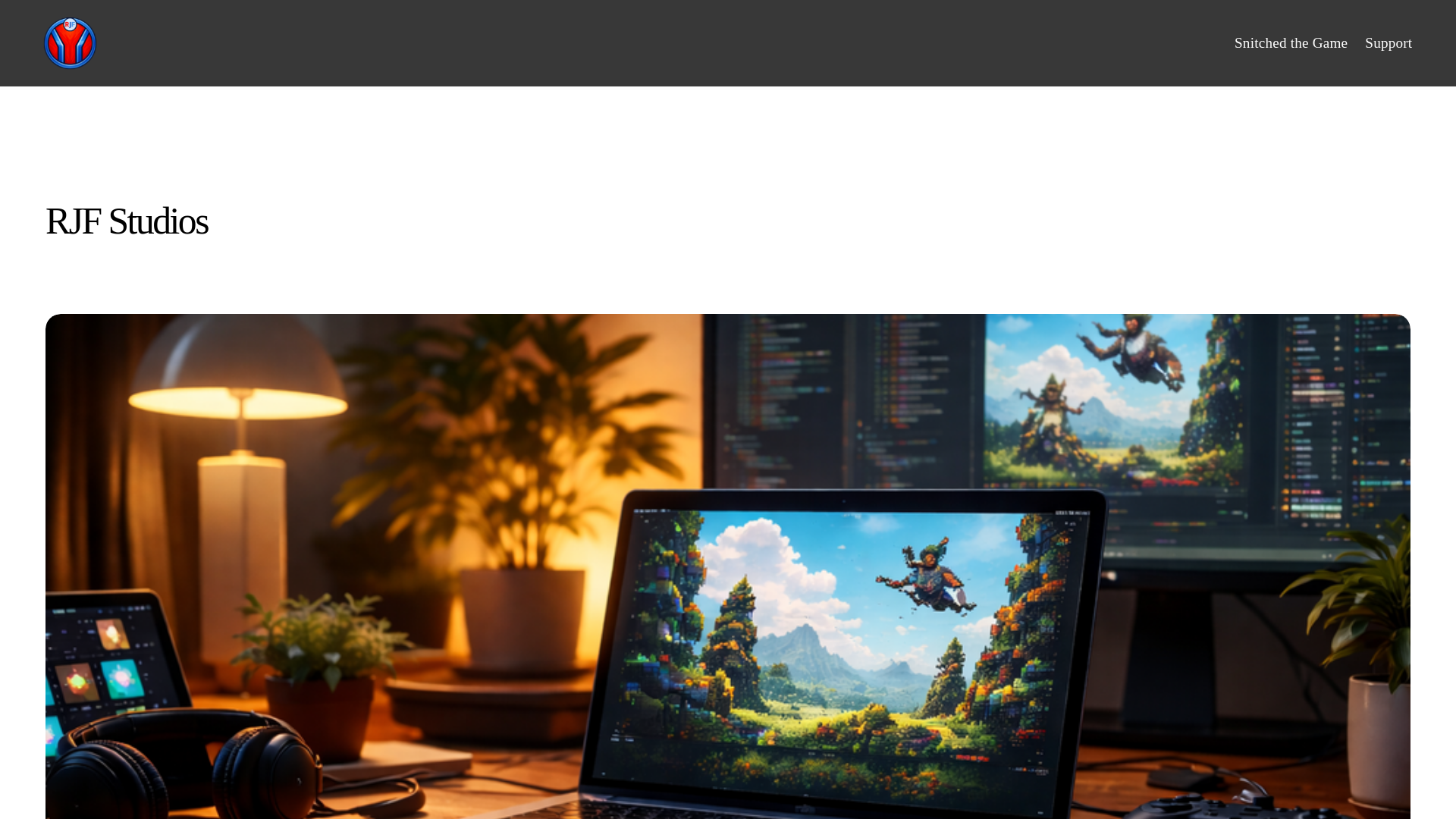 website screenshot of https://rjfstudios.com/