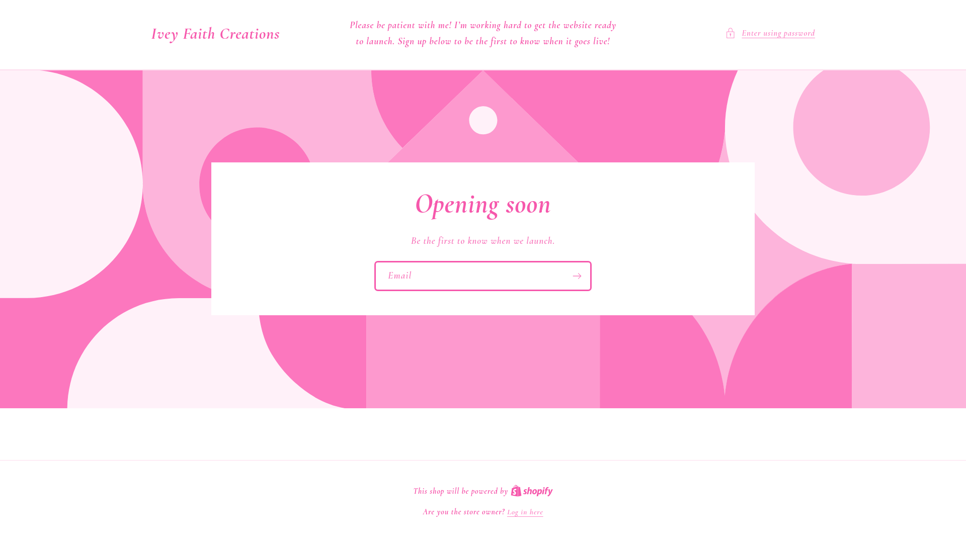 website screenshot of https://iveyfaithcreations.com/