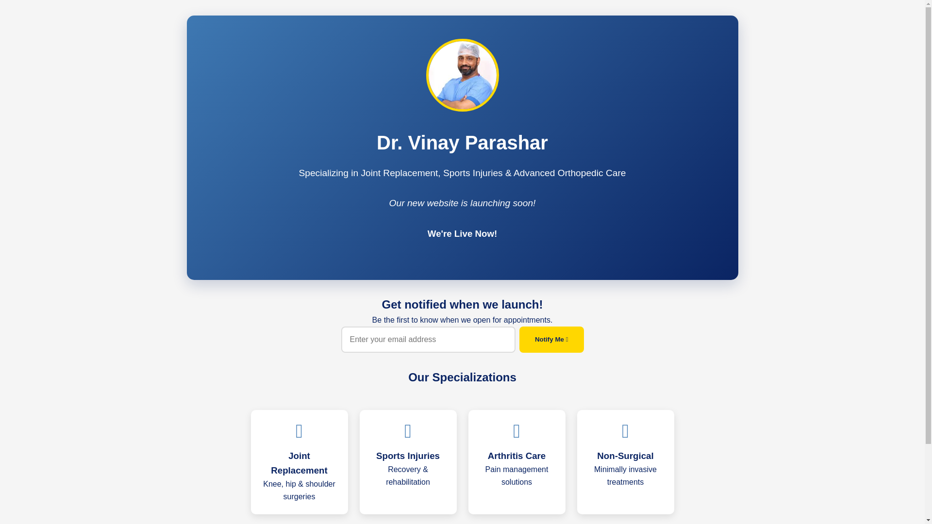 website screenshot of https://drvinayparashar.com/