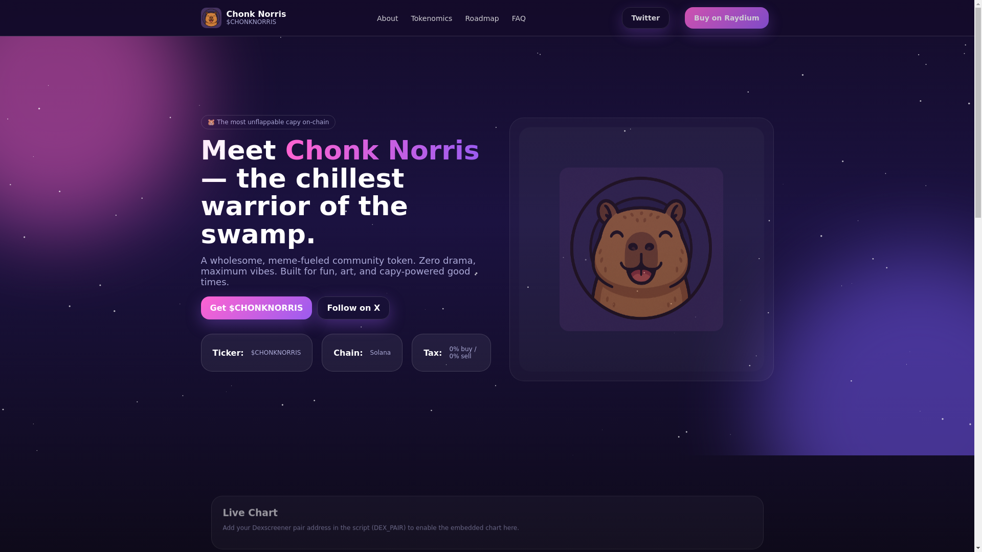 website screenshot of https://chonknorris.com/