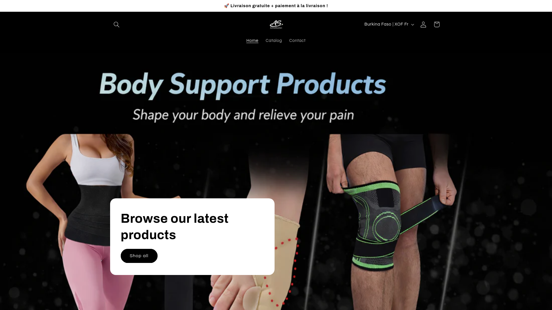 website screenshot of https://activesoutien.shop/