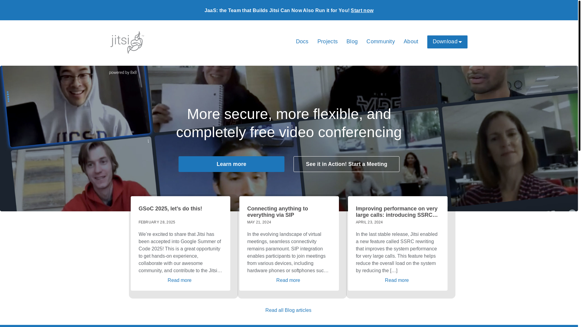 website screenshot of https://jitsi.org/
