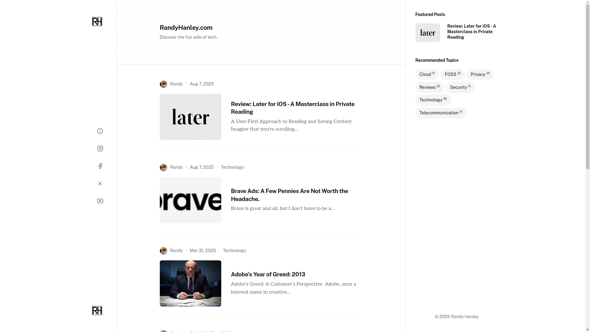 website screenshot of https://randyhanley.pages.dev/