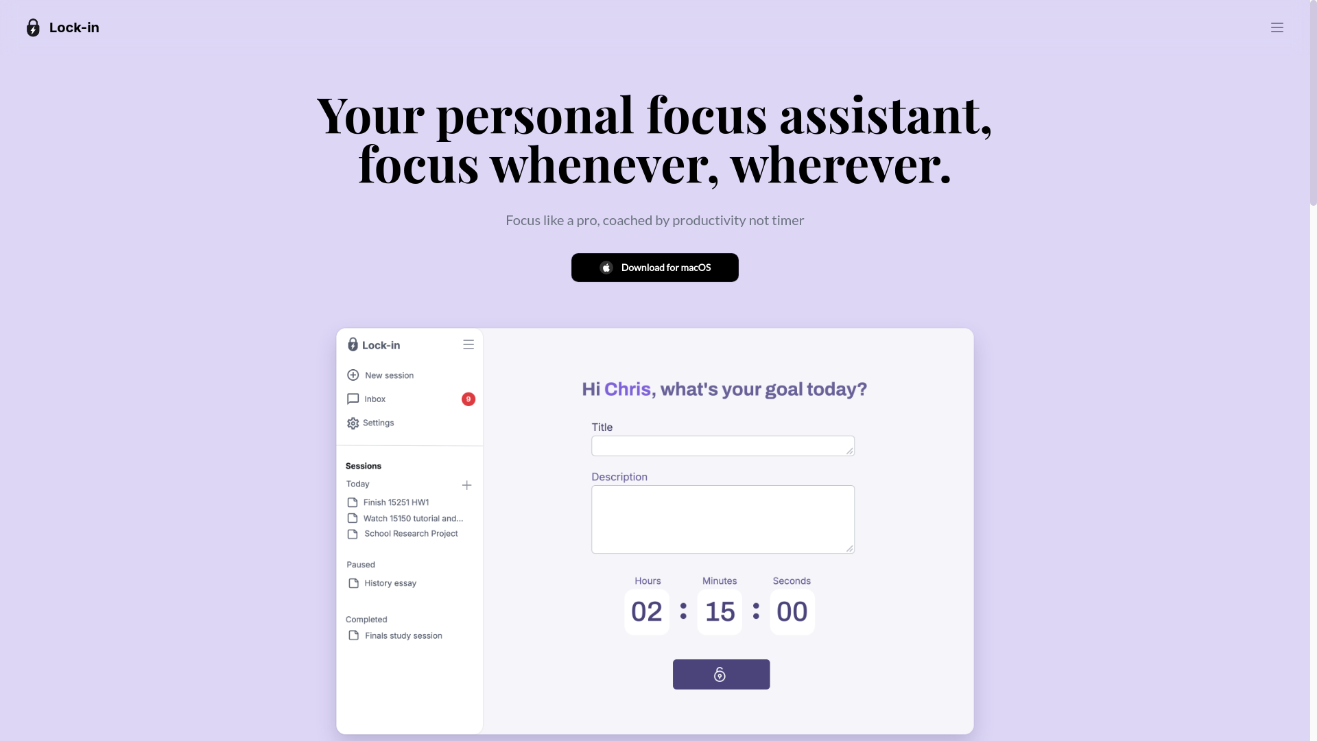 website screenshot of https://lock-in-landing-page.pages.dev/