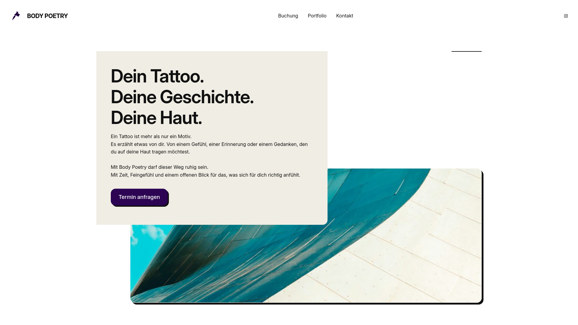 website screenshot of https://body-poetry.de