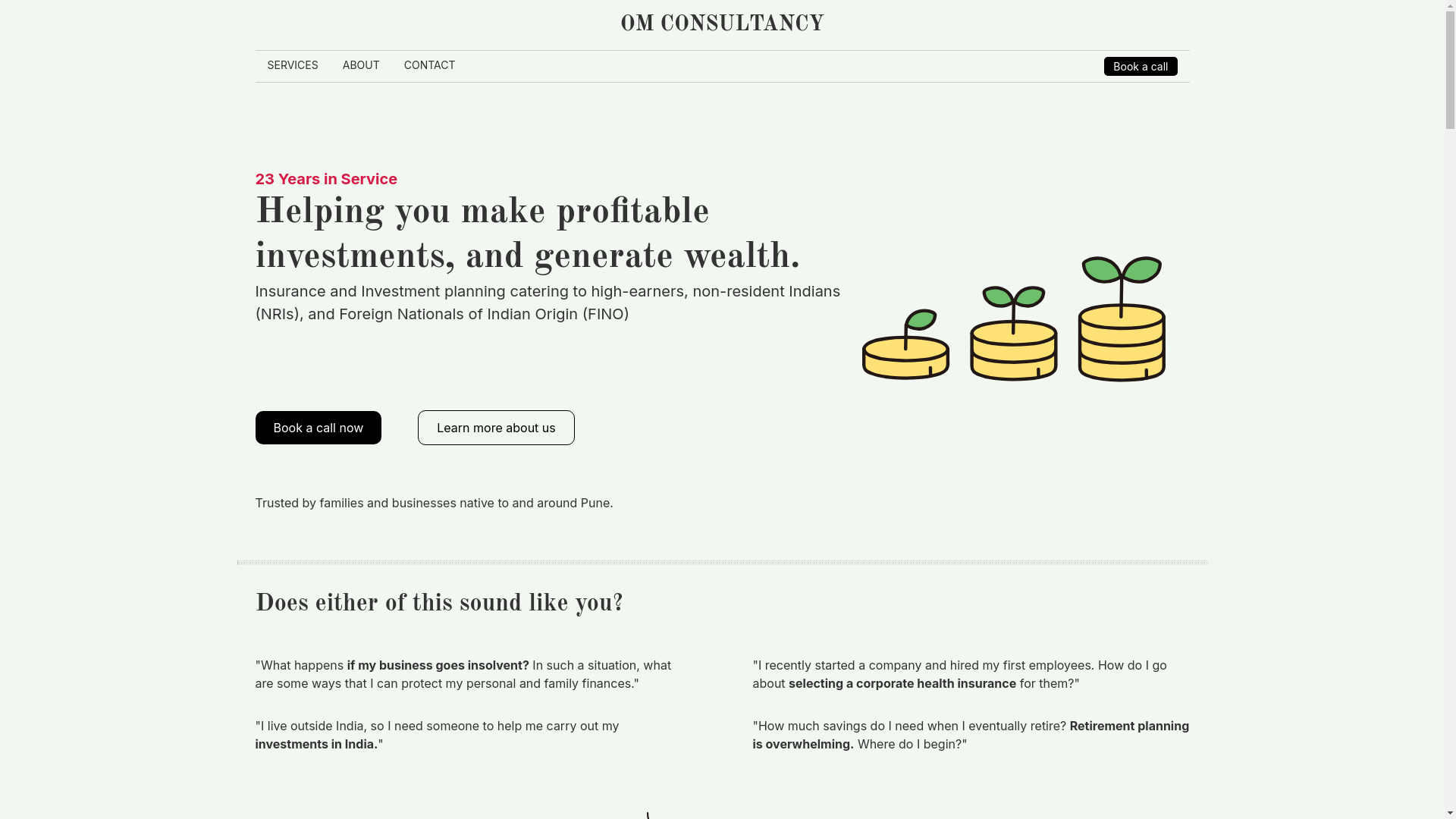 website screenshot of https://om-consultancy.pages.dev/