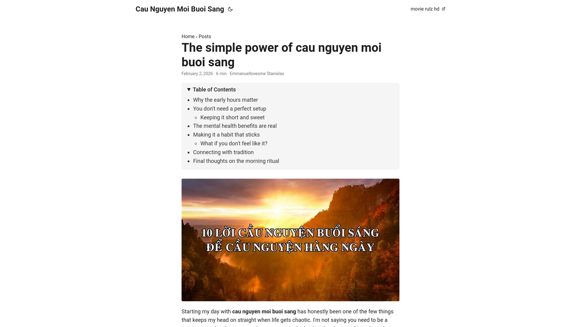 website screenshot of https://cau-nguyen-moi-buoi-sang.pages.dev/
