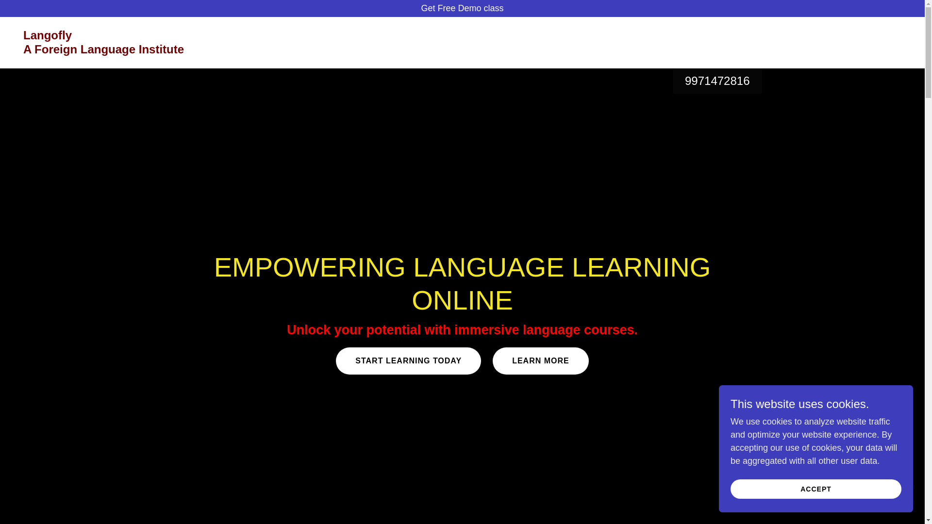 website screenshot of https://langofly.com/