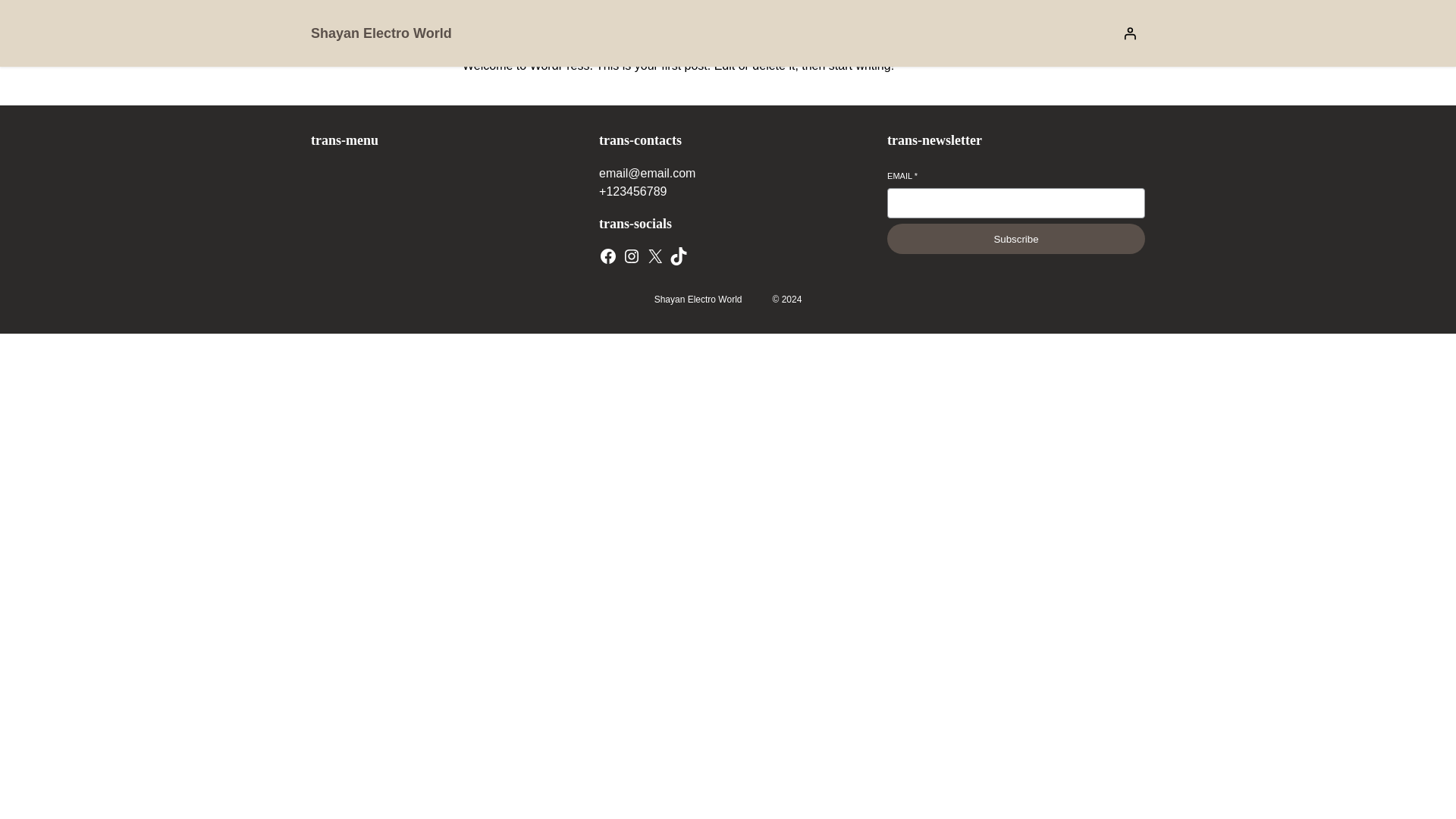 website screenshot of https://shayaneworld.com/