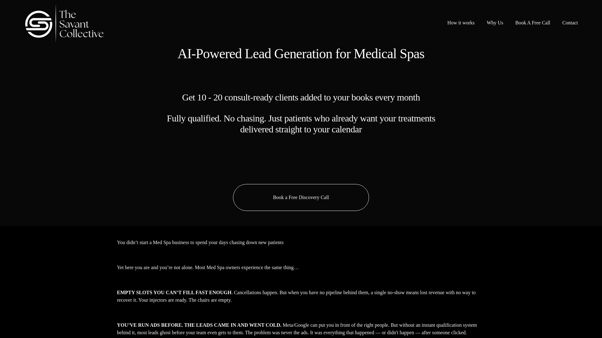 website screenshot of https://savant-marketing.com/