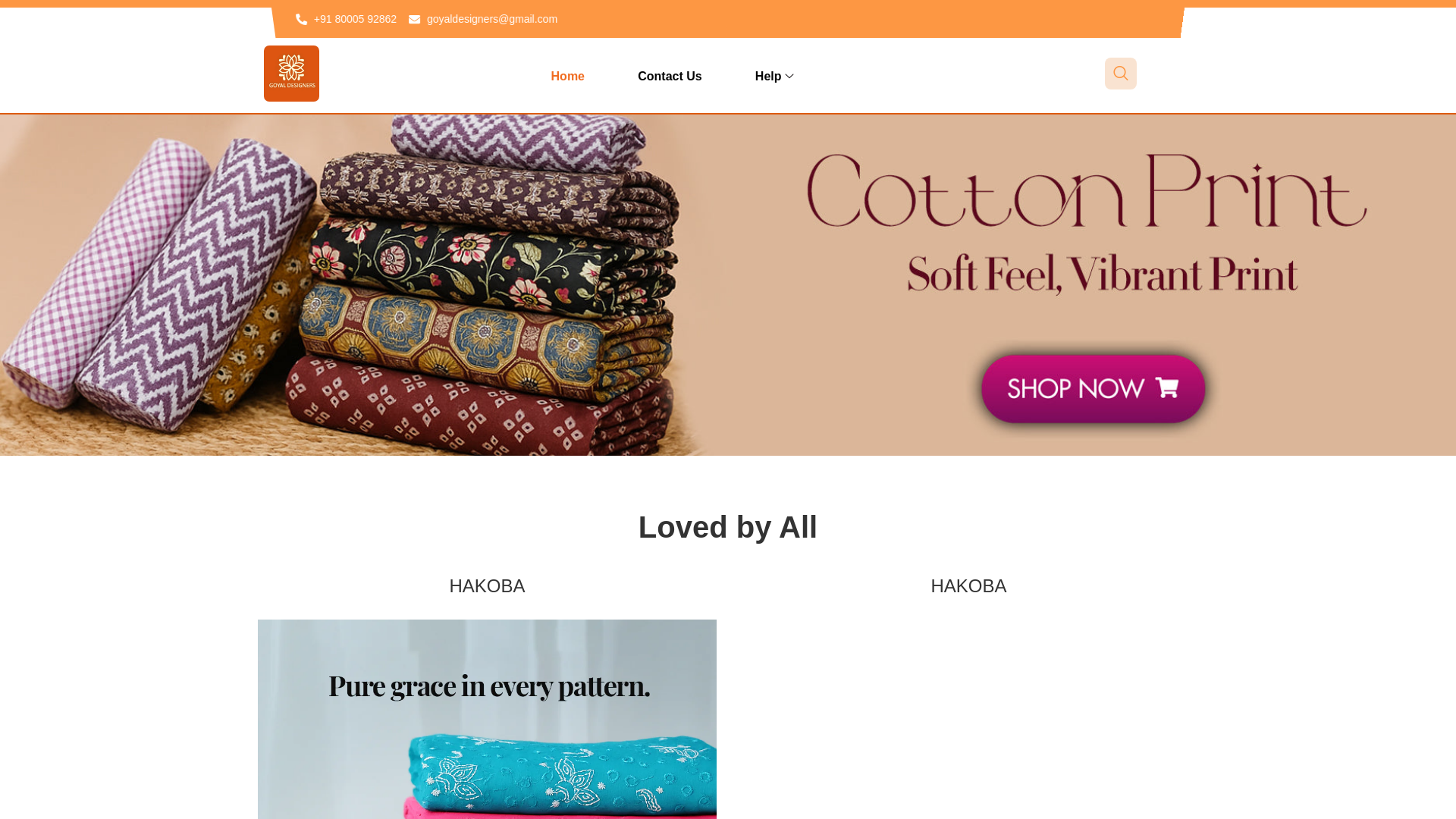 website screenshot of https://goyaldesigners.in