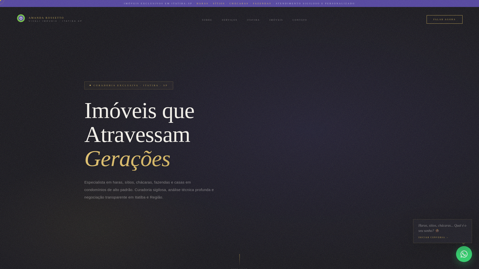 website screenshot of https://amandarossetto.com.br/