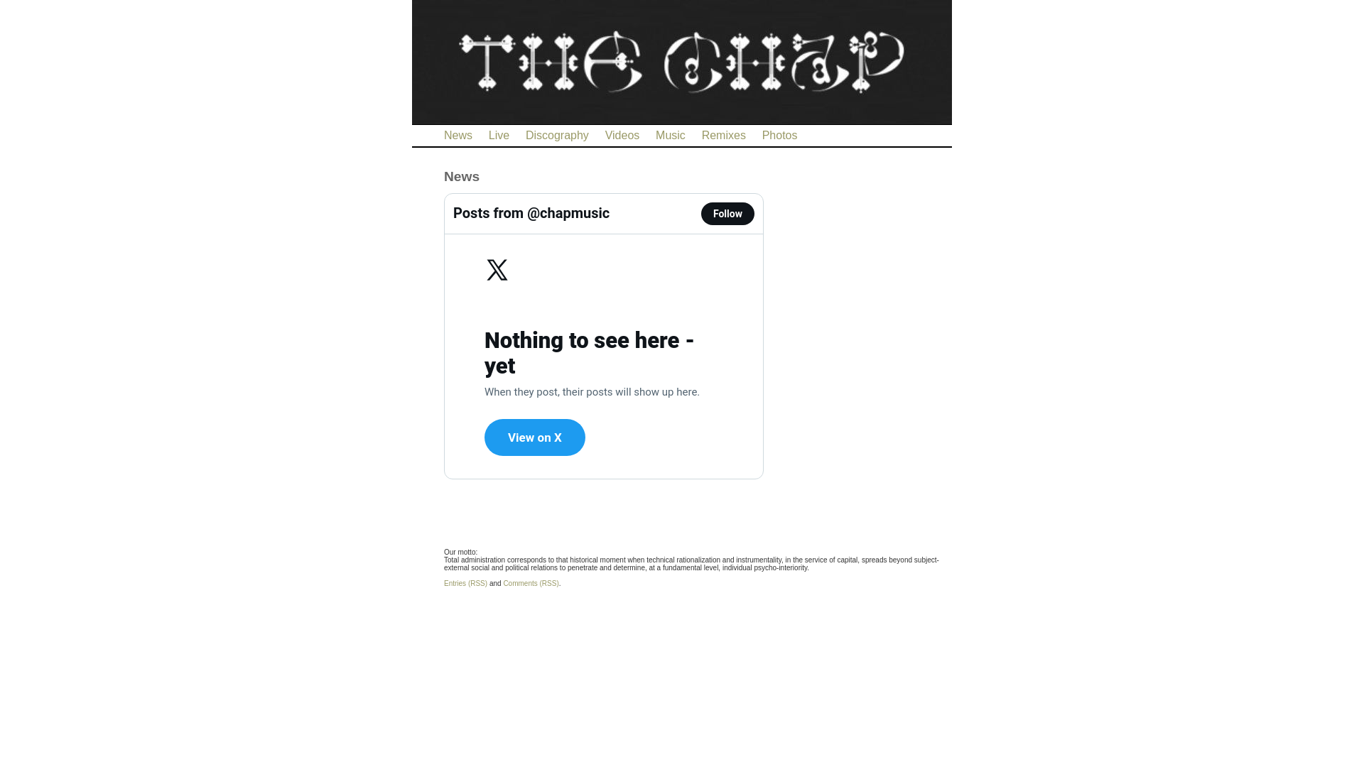 website screenshot of https://thechap.org/
