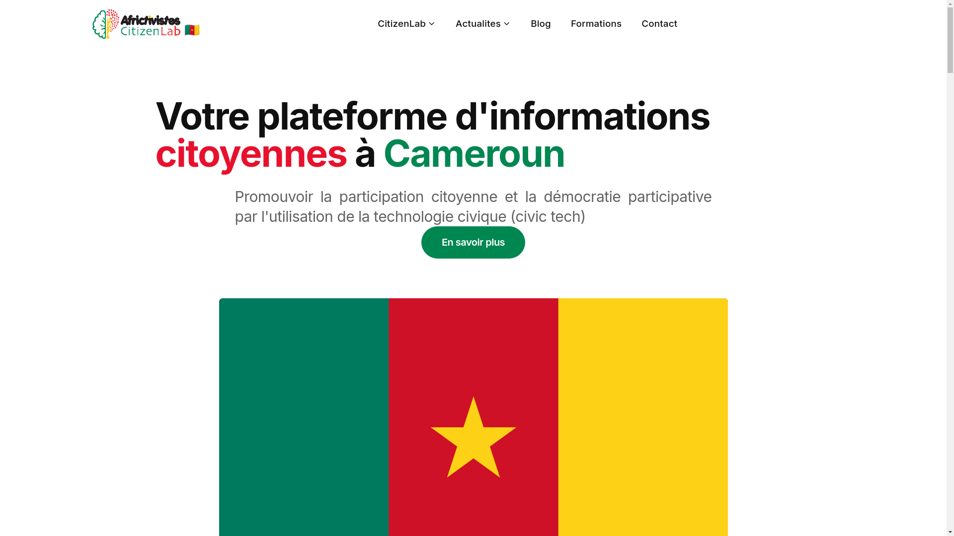 website screenshot of https://citizenlabcameroun.org/