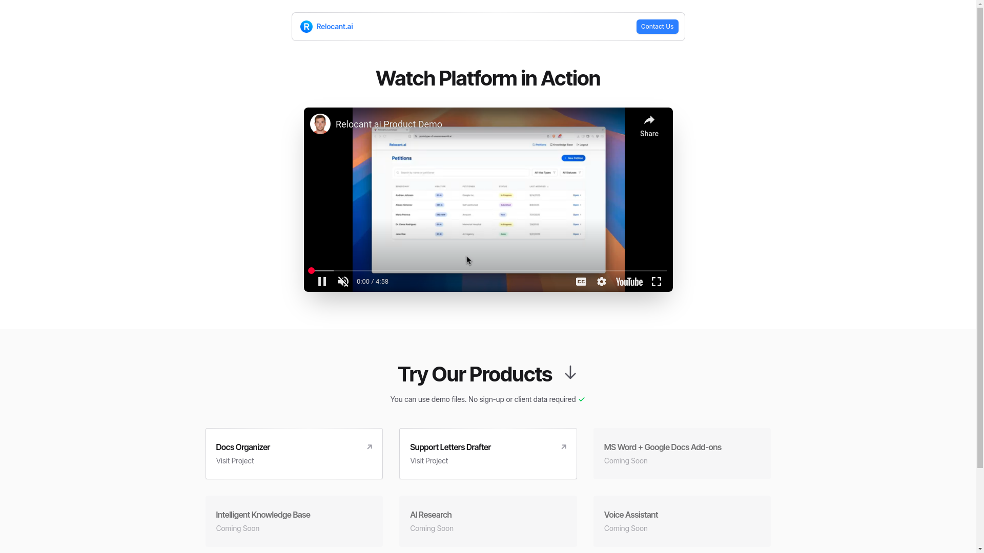 website screenshot of https://relocant-app-landing.pages.dev/