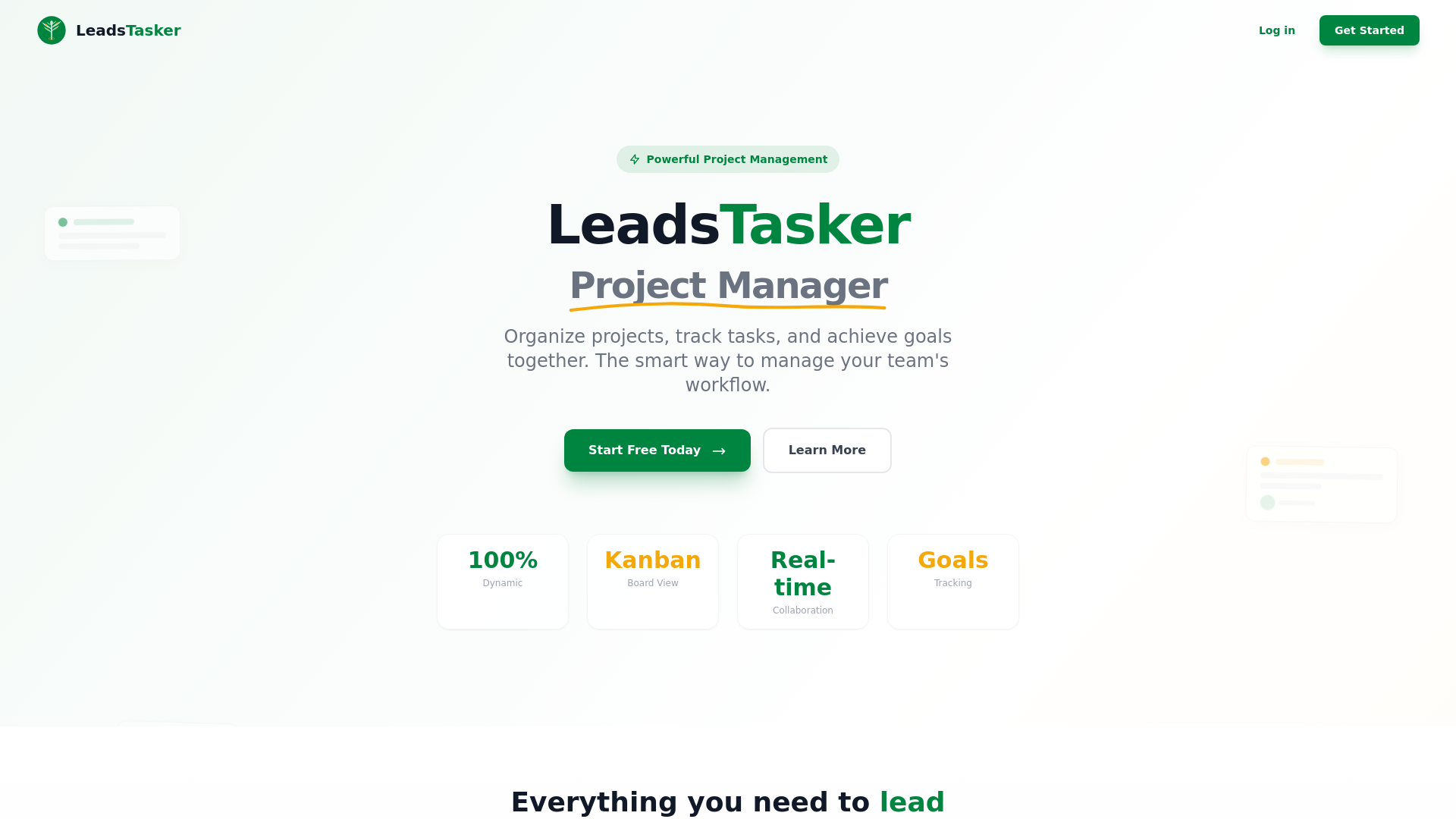 website screenshot of https://leadstasker.online/