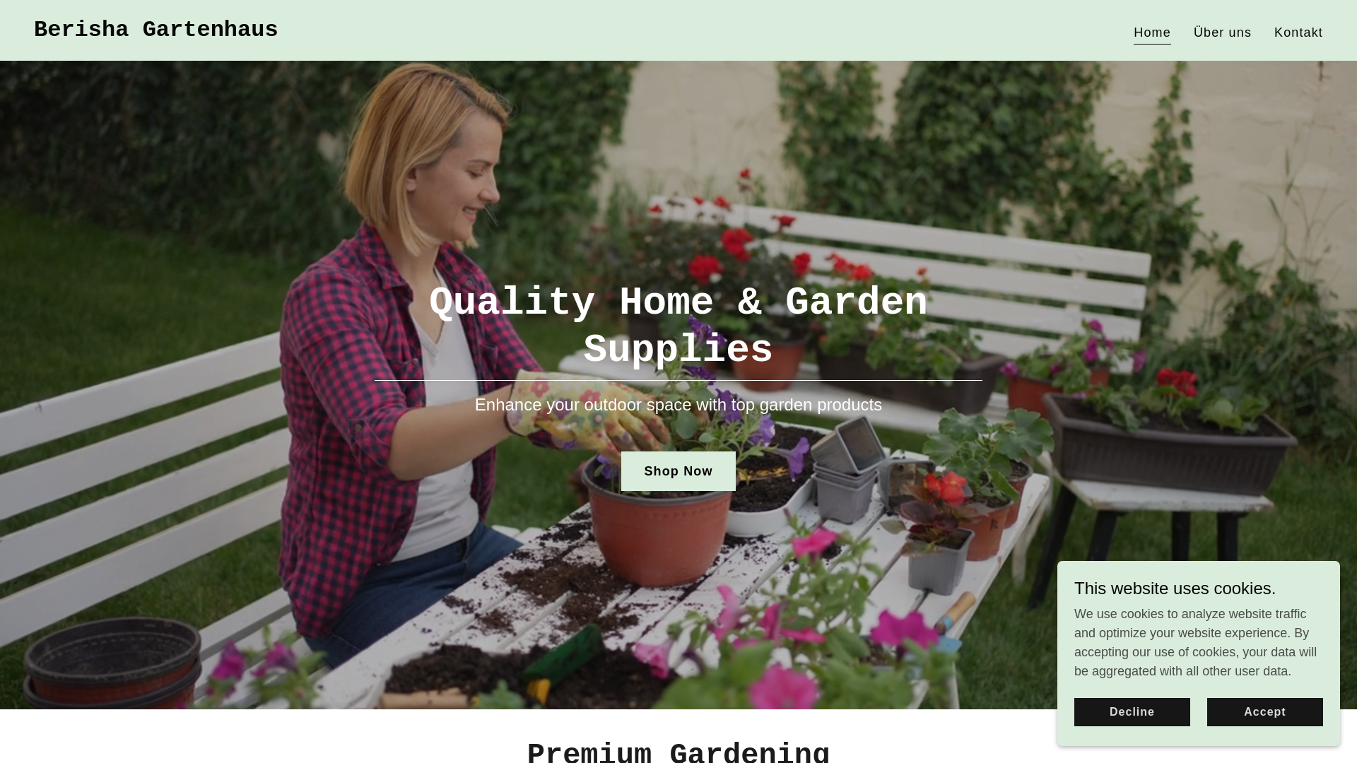website screenshot of https://berishagartenhaus.de/