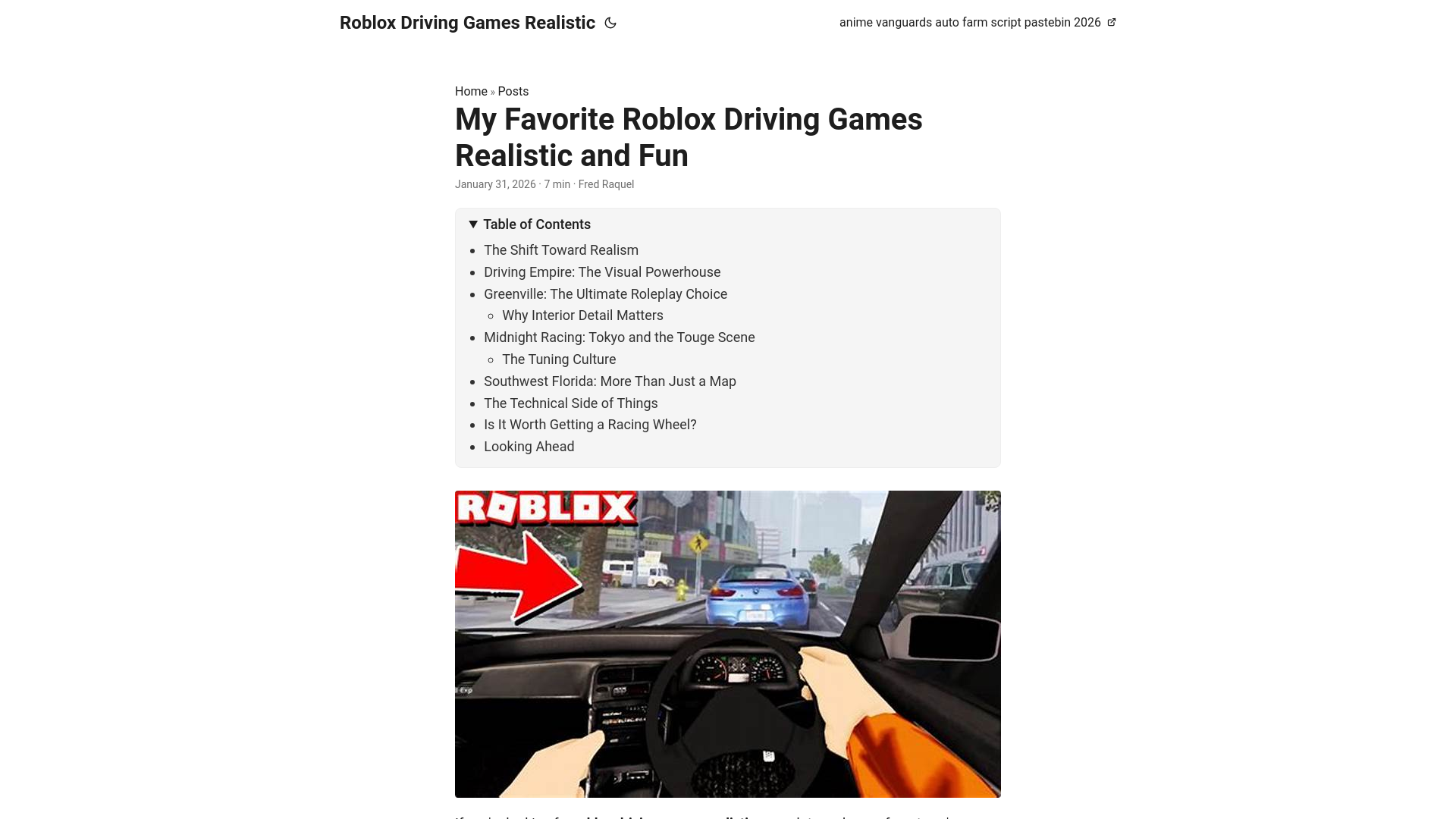 website screenshot of https://roblox-driving-games-realistic.pages.dev/