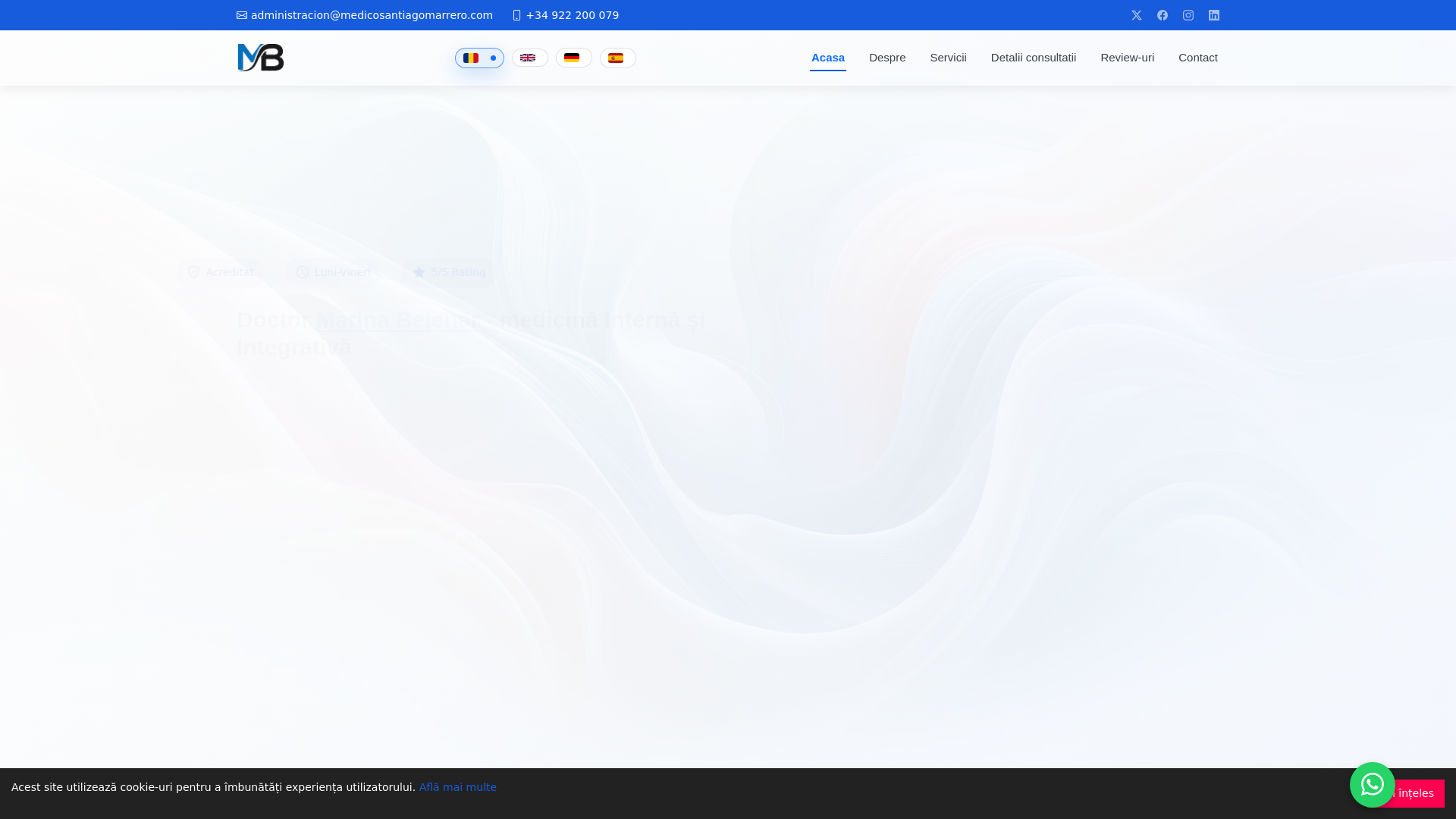 website screenshot of https://marinabejenar.com/