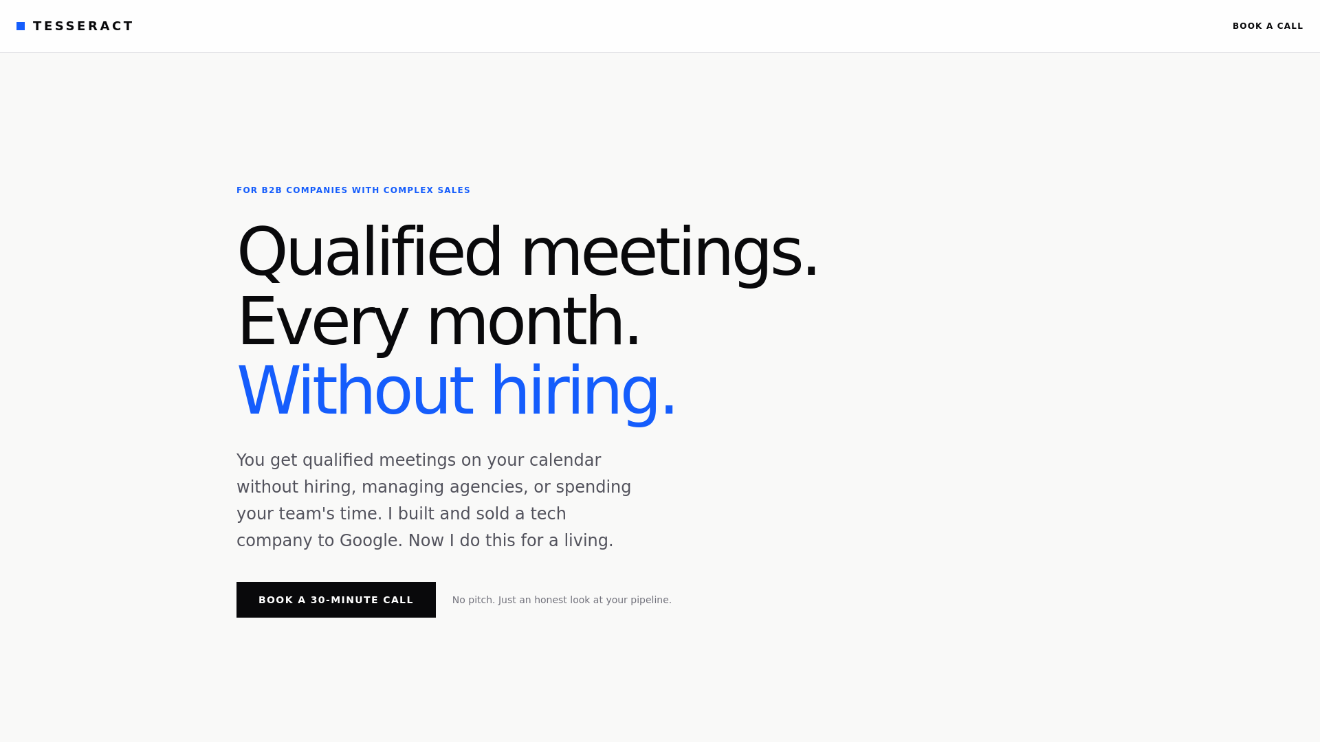 website screenshot of https://tesseractup.com/