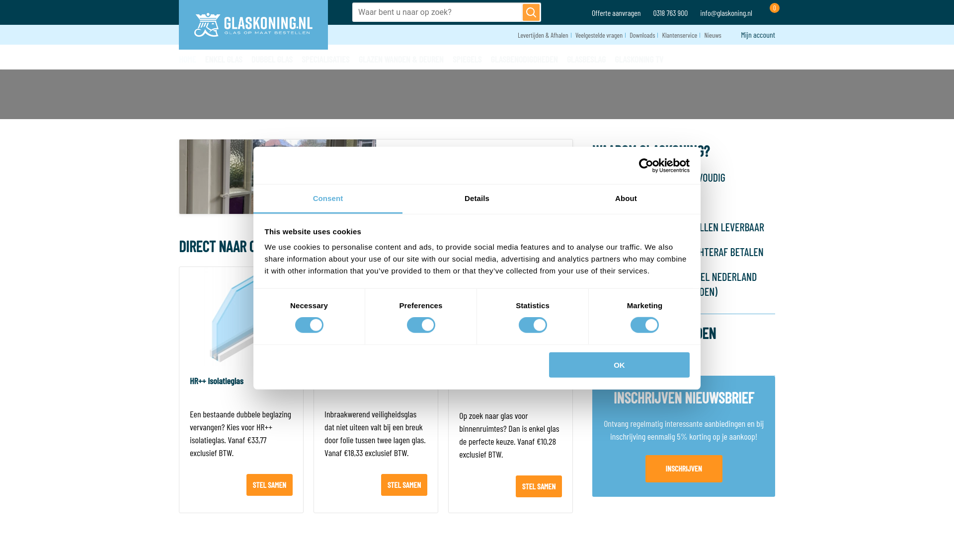 website screenshot of https://www.glaskoning.nl