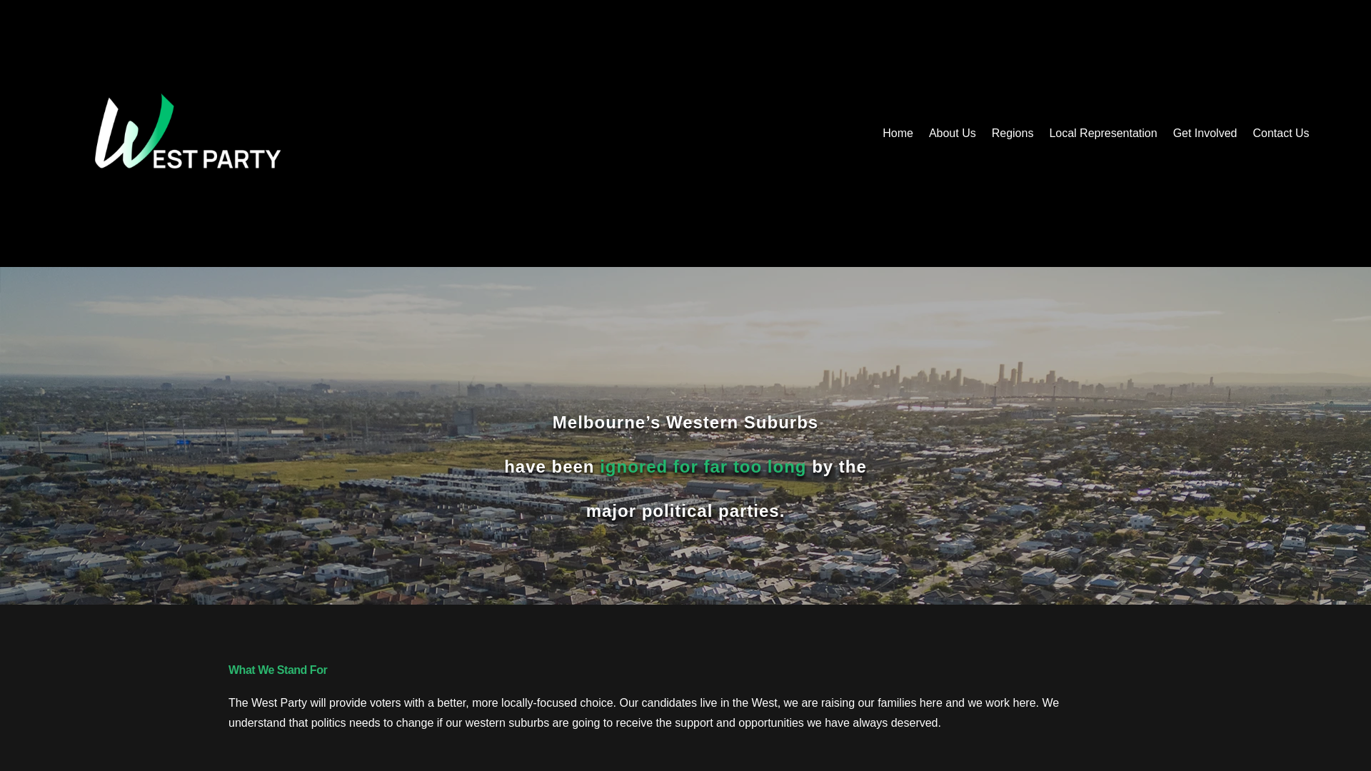 website screenshot of https://westparty.com.au