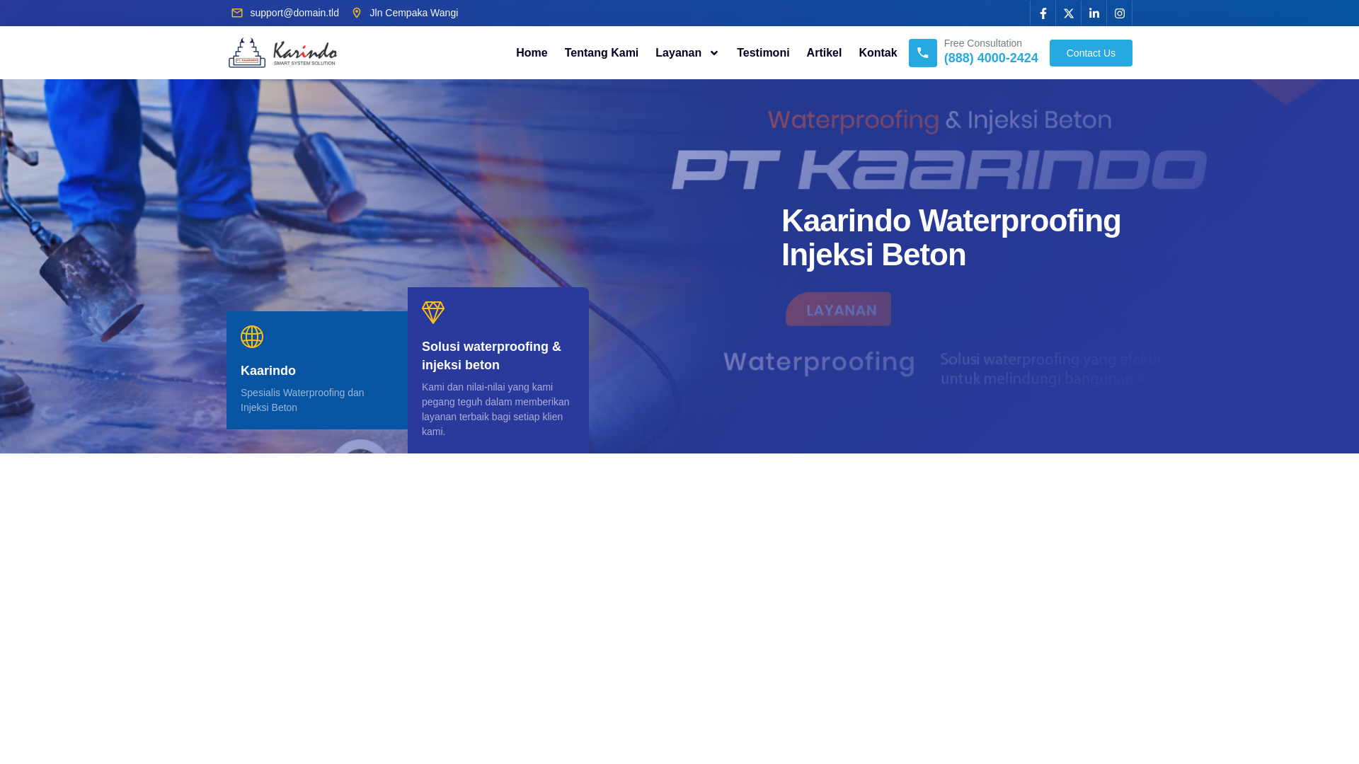 website screenshot of https://ptkaarindo.com/