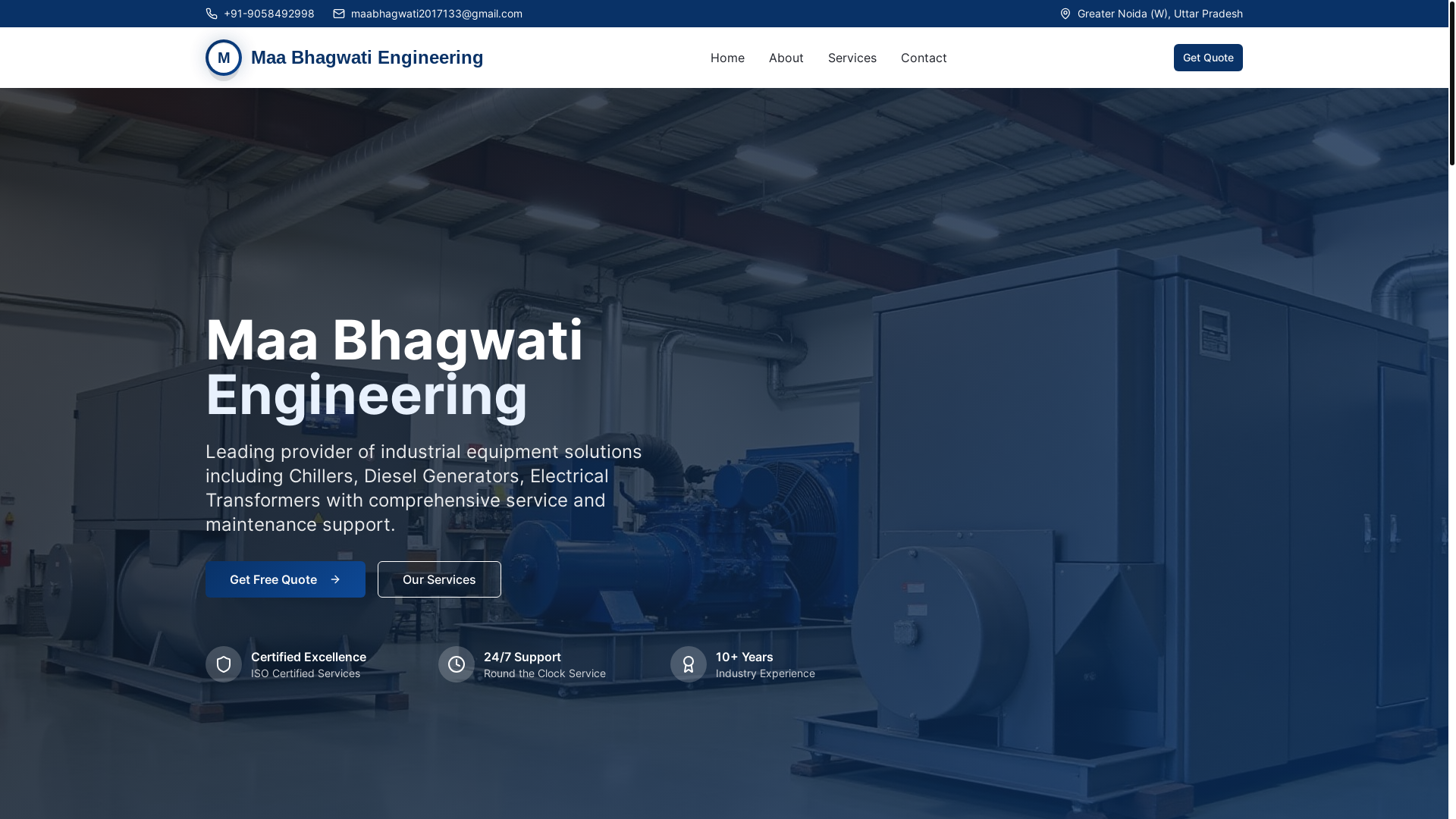 website screenshot of https://maabhagwatiengineering.in/