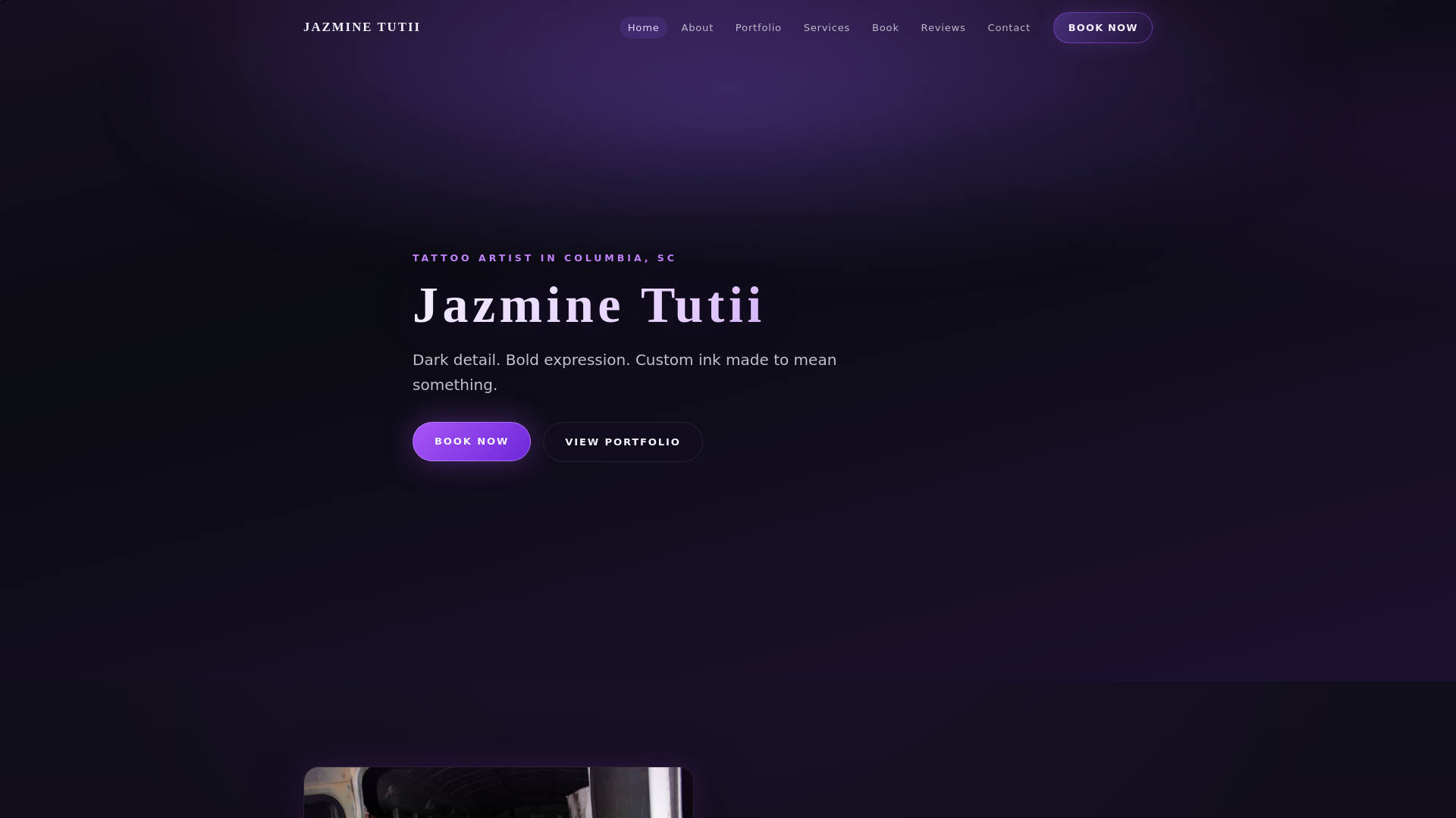 website screenshot of https://tatzbytutii.com/