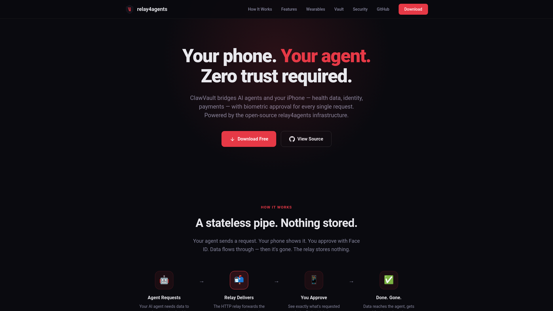website screenshot of https://relay4agents.com