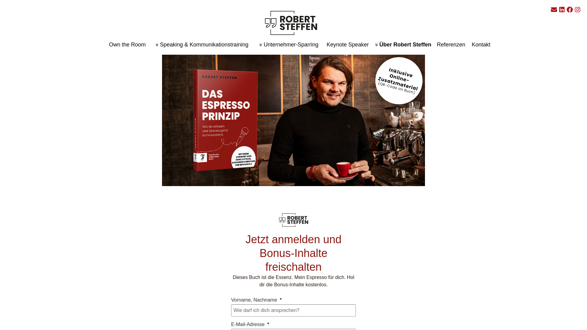 website screenshot of https://dasespressoprinzip.de