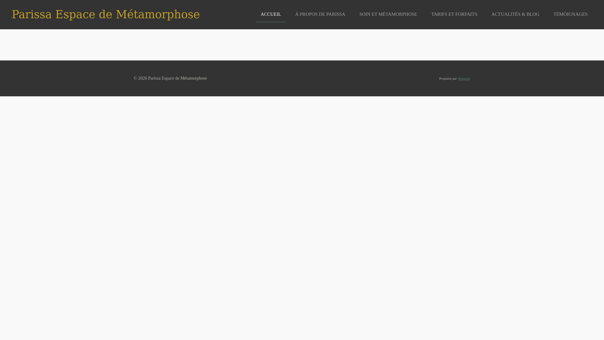 website screenshot of https://parissa-espace-de-metamorphose.fr/