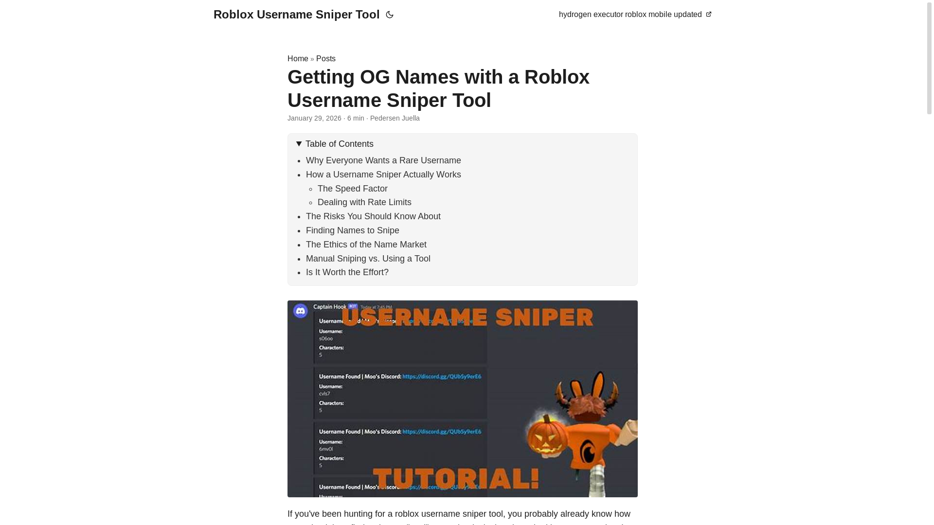 website screenshot of https://roblox-username-sniper-tool.pages.dev/