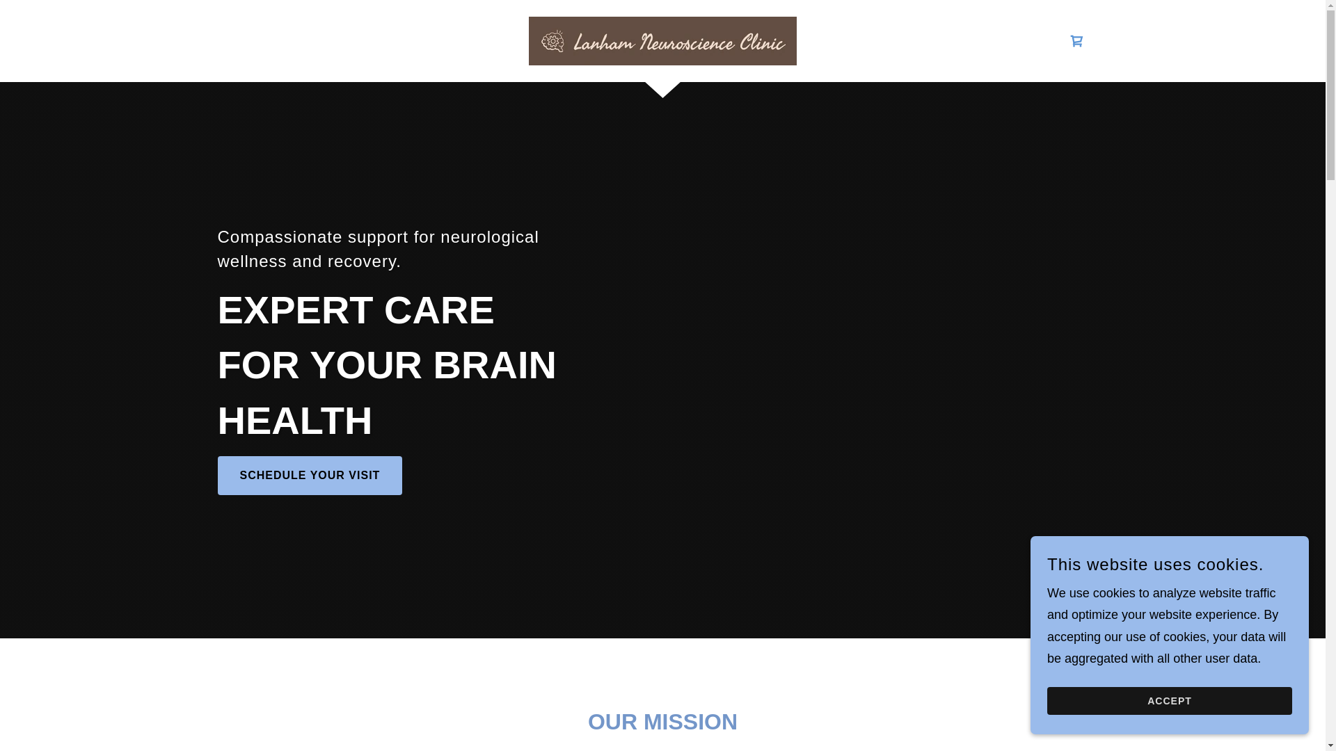 website screenshot of https://lanhamneuroscience.clinic/