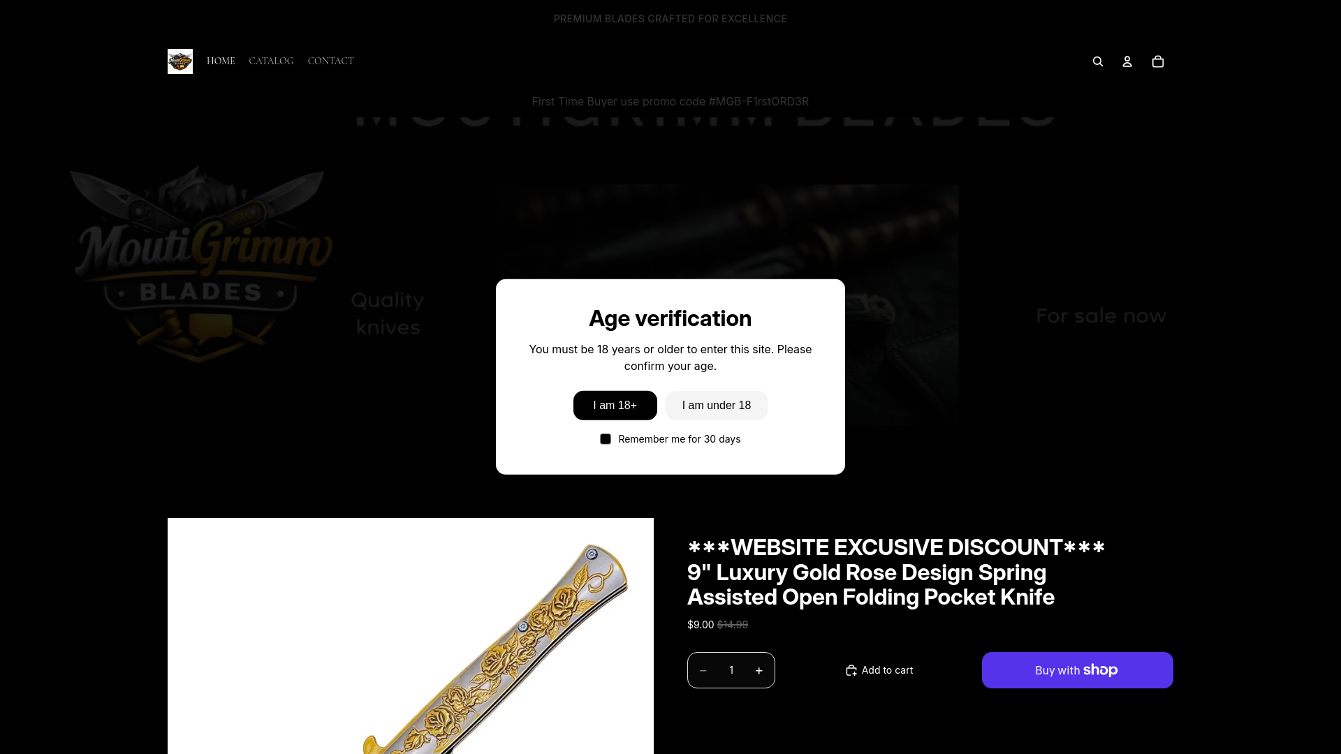 website screenshot of https://moutigrimmblades.com/