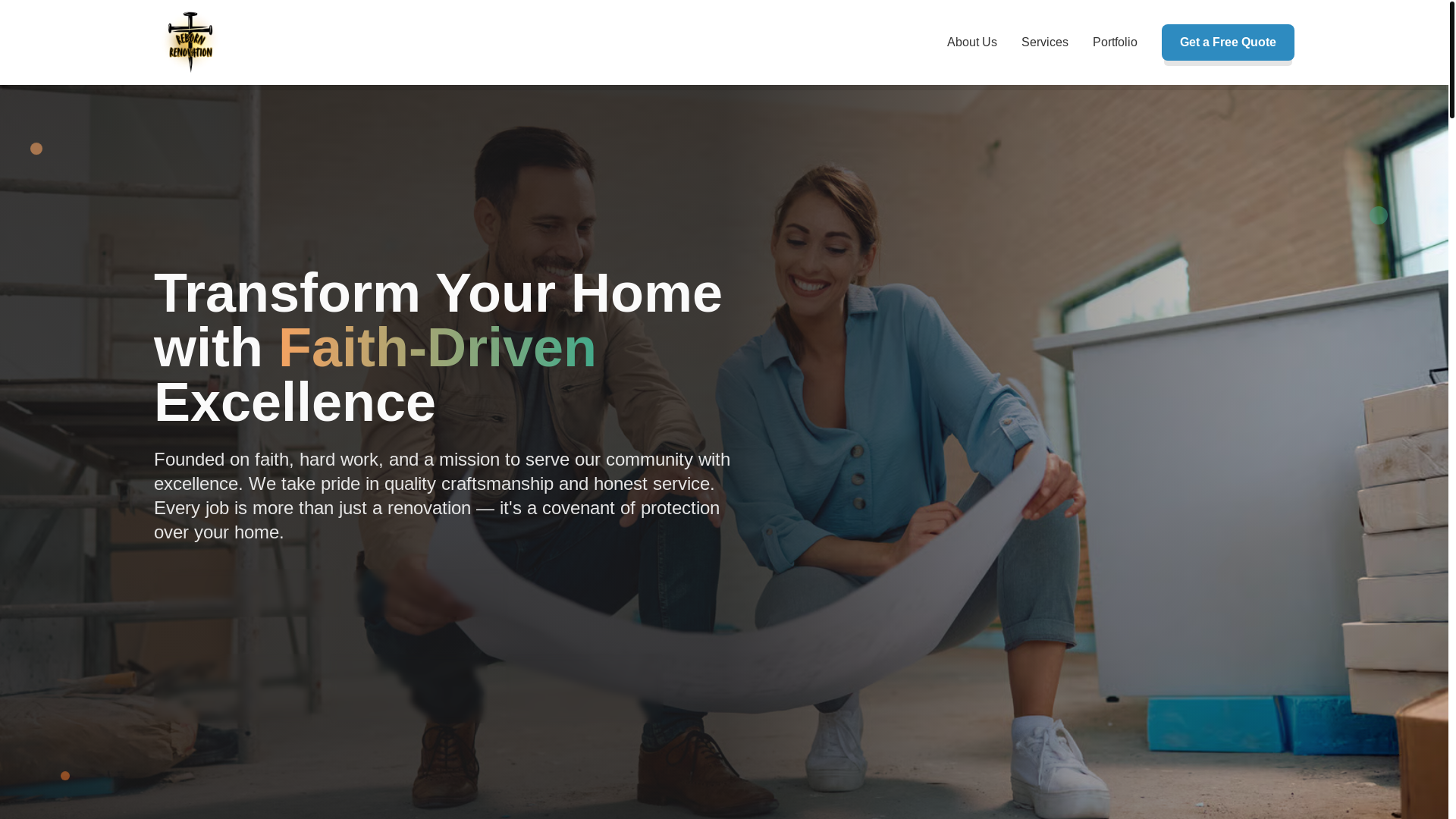 website screenshot of https://rebornrenovationindy.com/