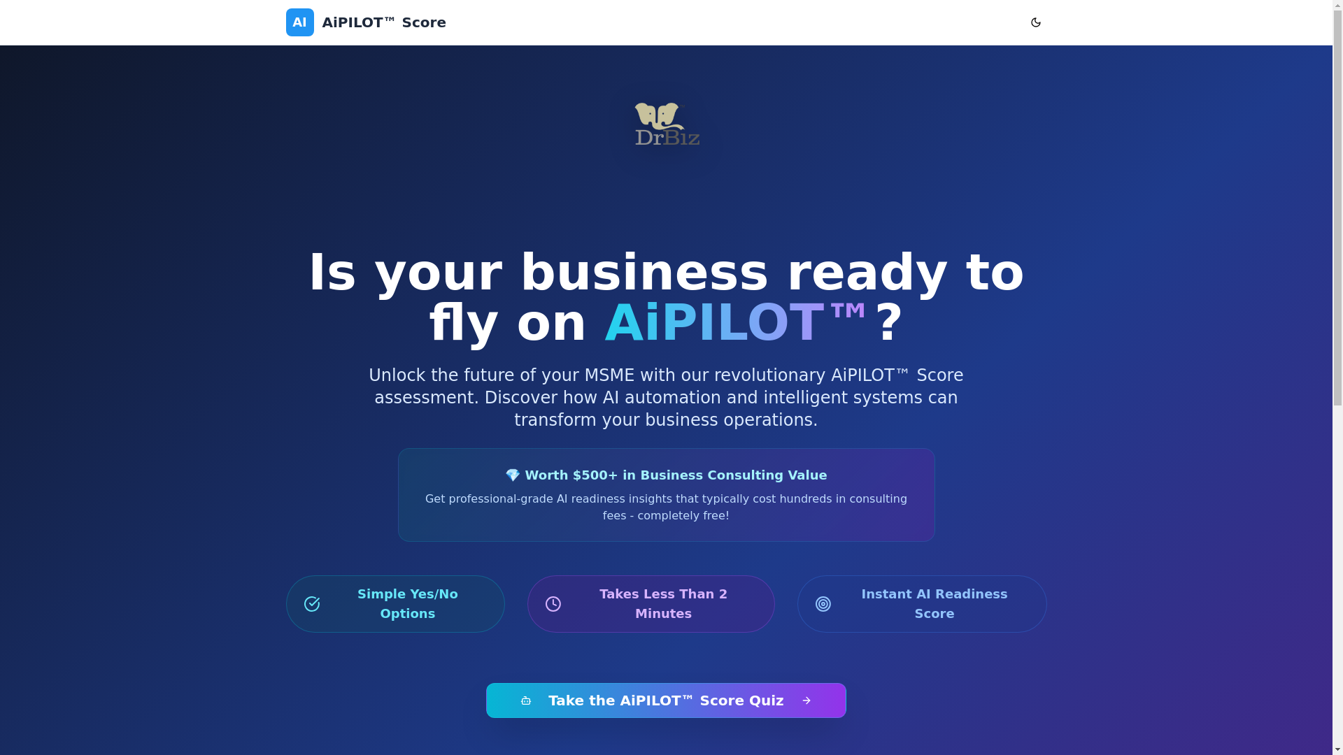 website screenshot of https://aipilotscore.com/
