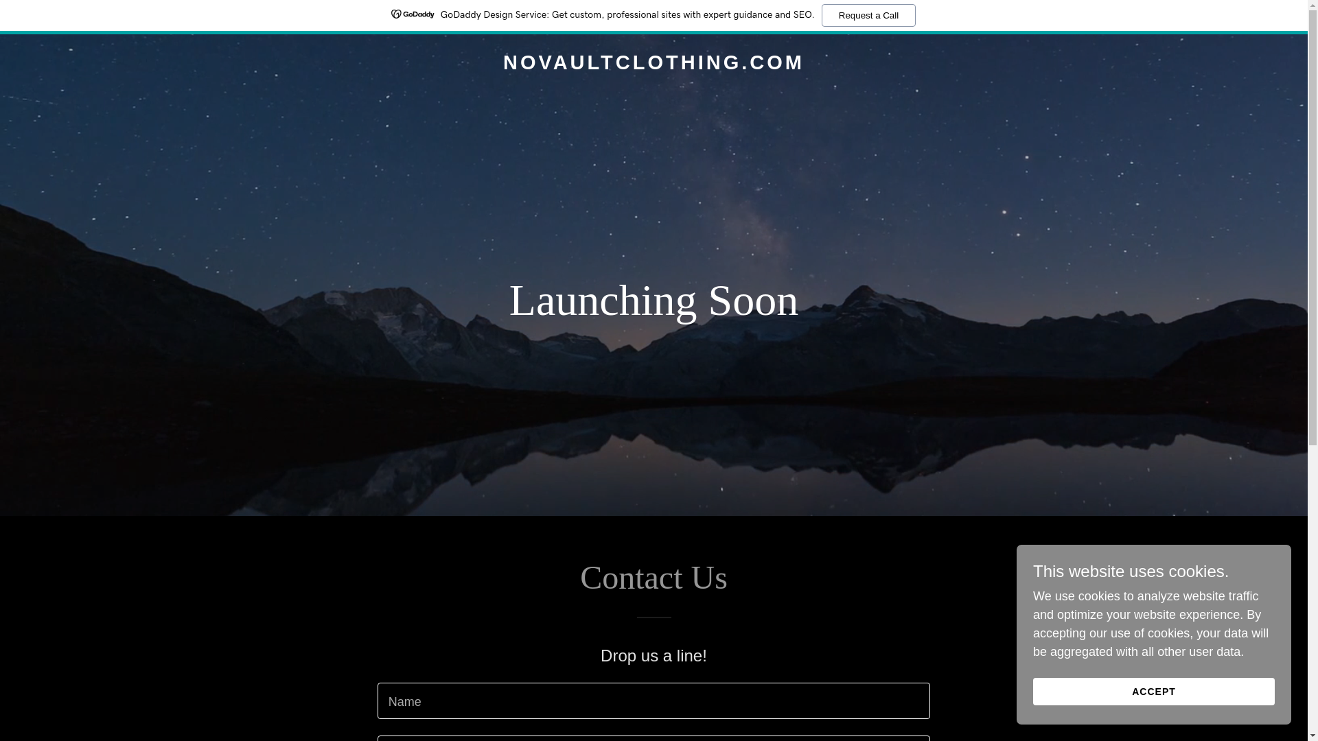 website screenshot of https://novaultclothing.com/