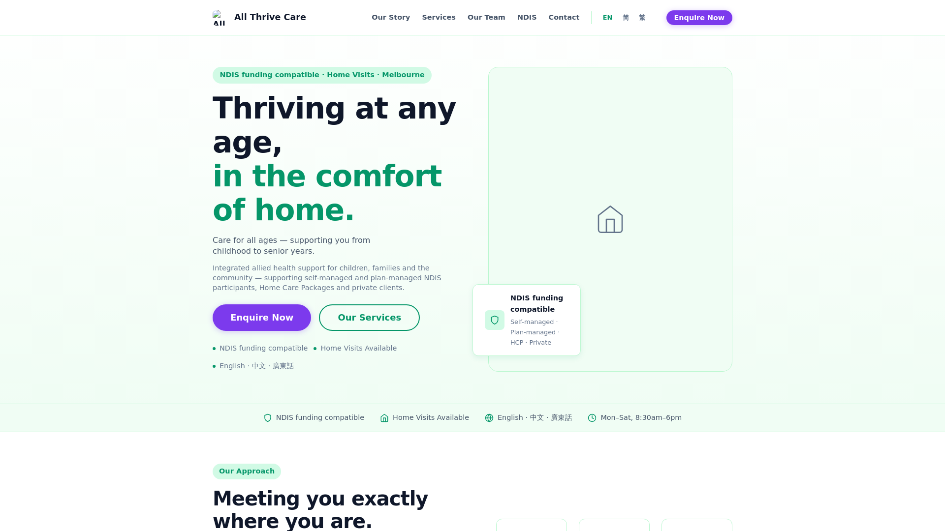 website screenshot of https://allthrivecare.pages.dev/