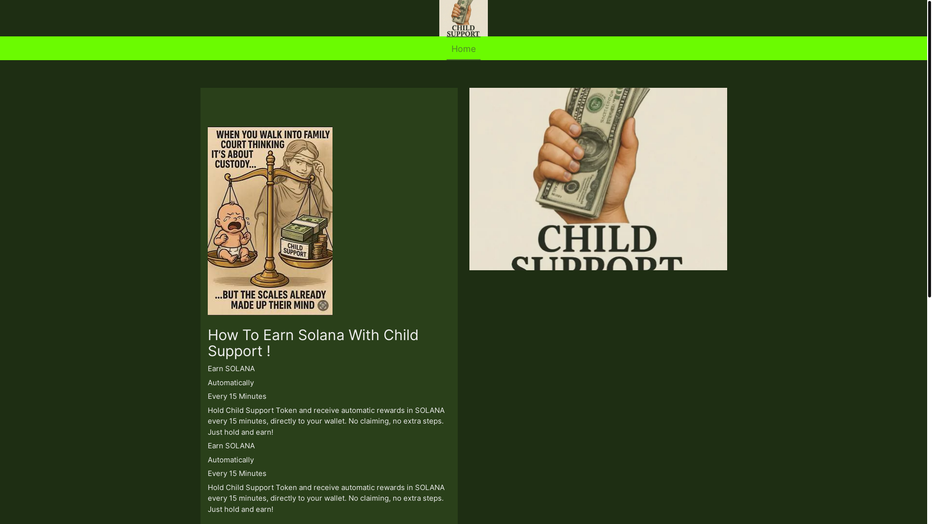 website screenshot of https://childsupportonsolana.com/